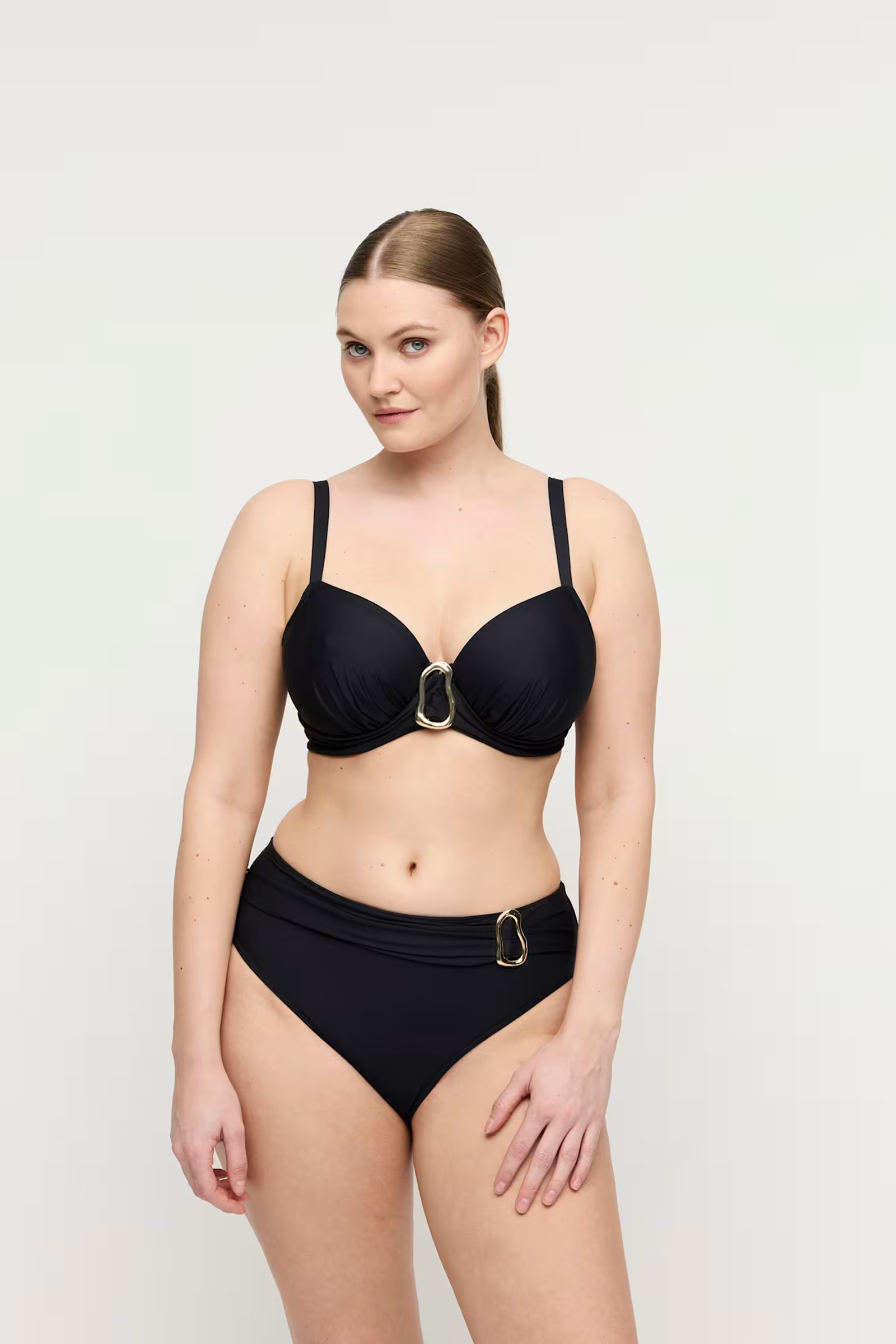 Bad/beach dames bikini slip zwart