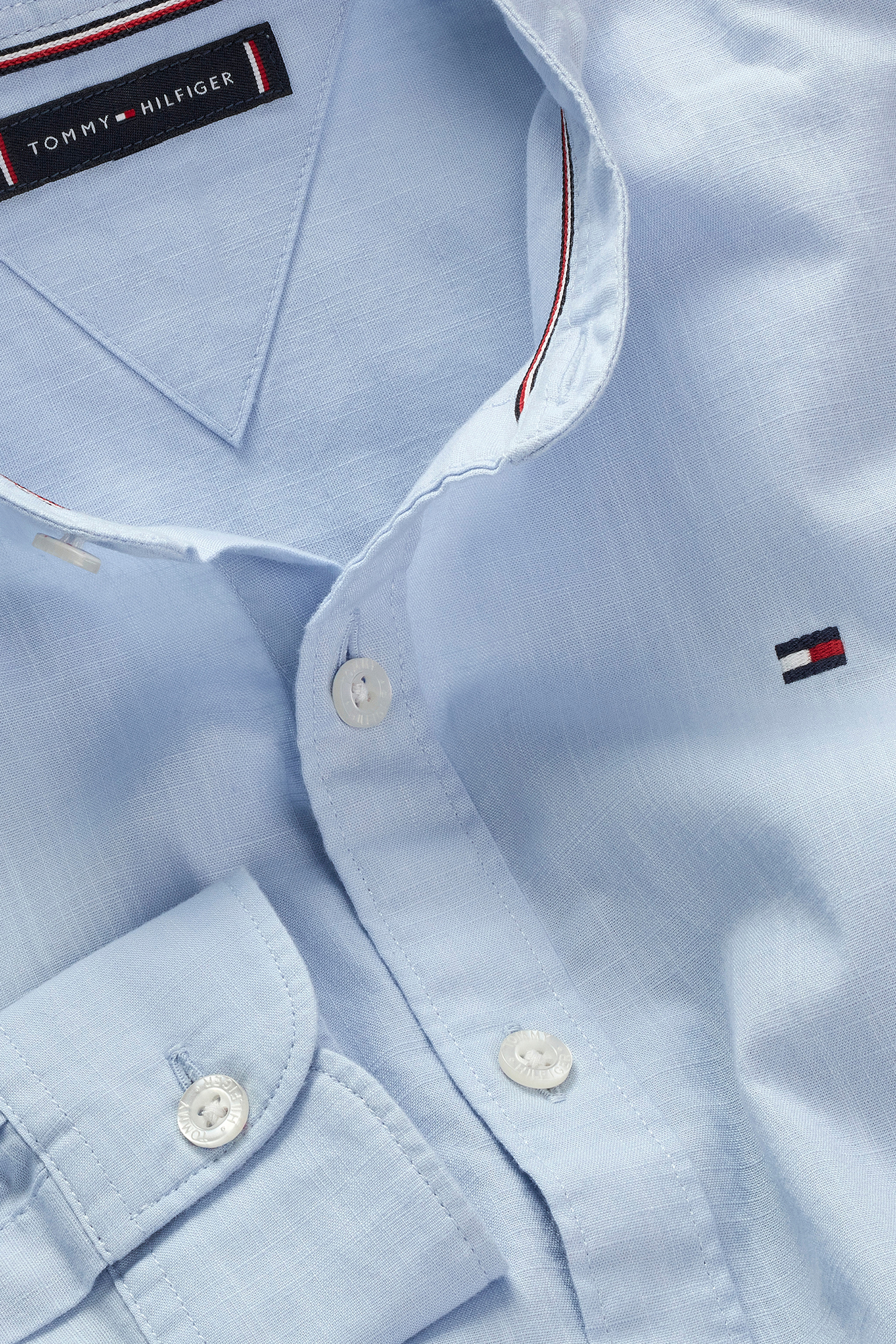 Tommy Hilfiger Mao collar regular shirt Blauw-1 3