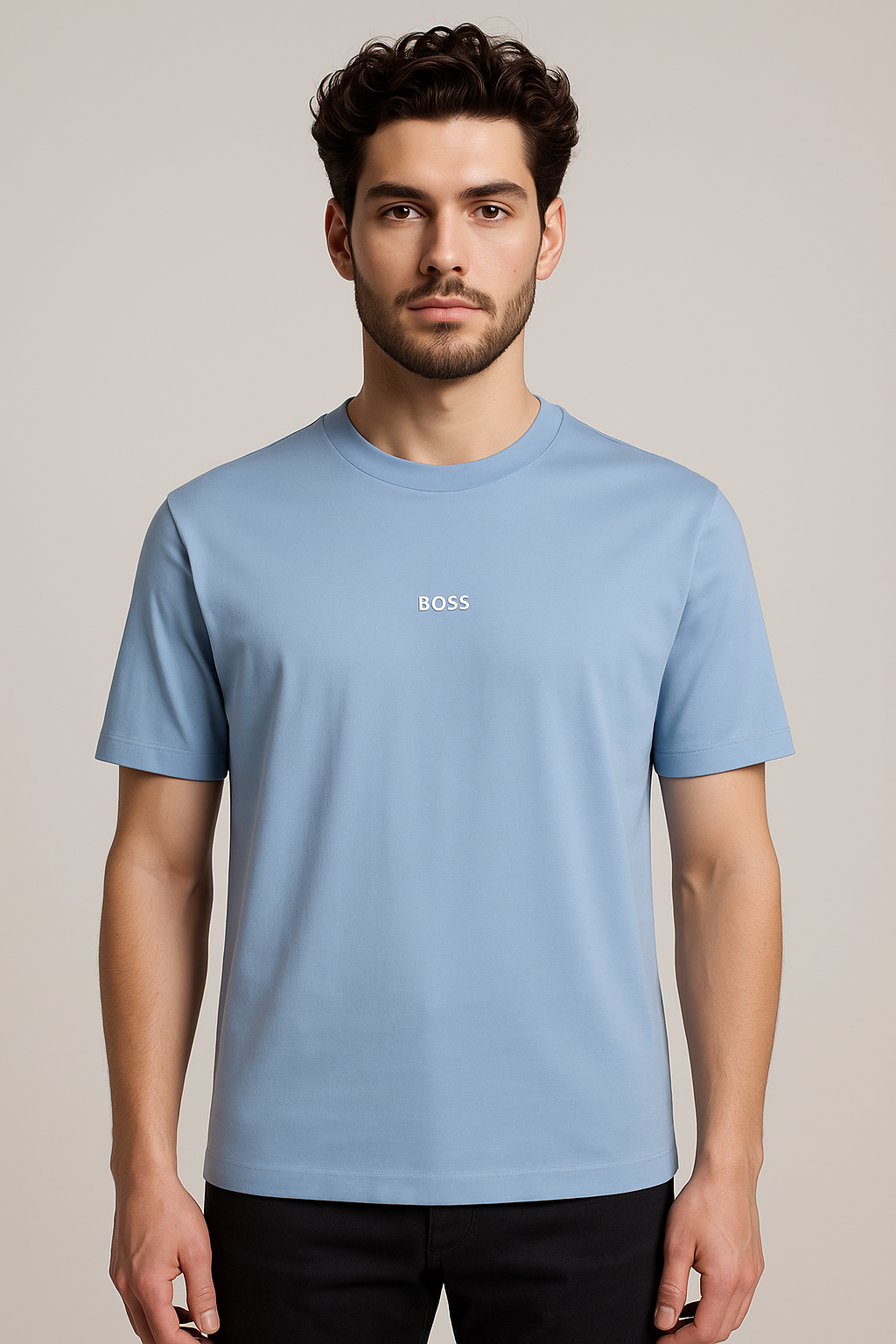 Heren t-shirt kortemouw blauw