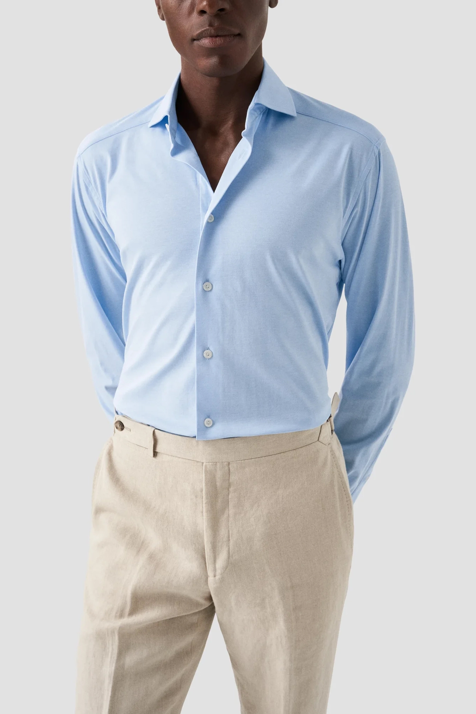 Eton SEMI SOLID FOUR-WAY STRETCH Blauw-1 4
