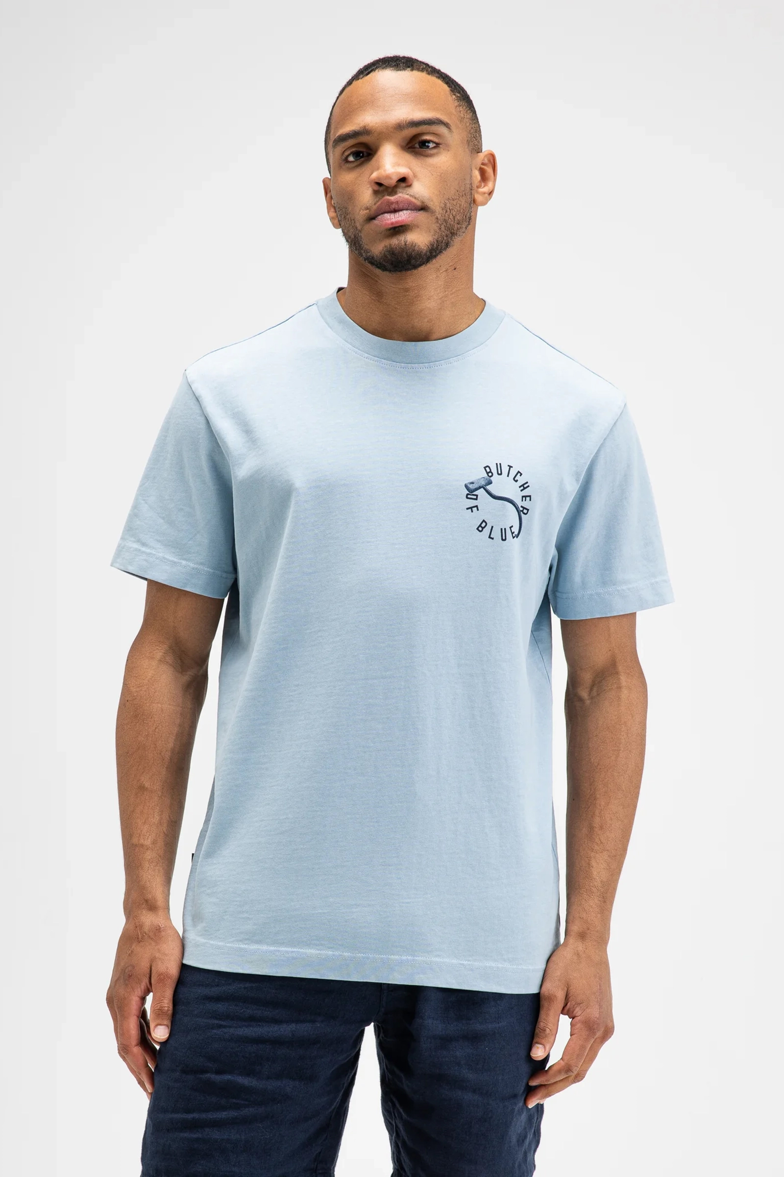 Heren t-shirt kortemouw blauw