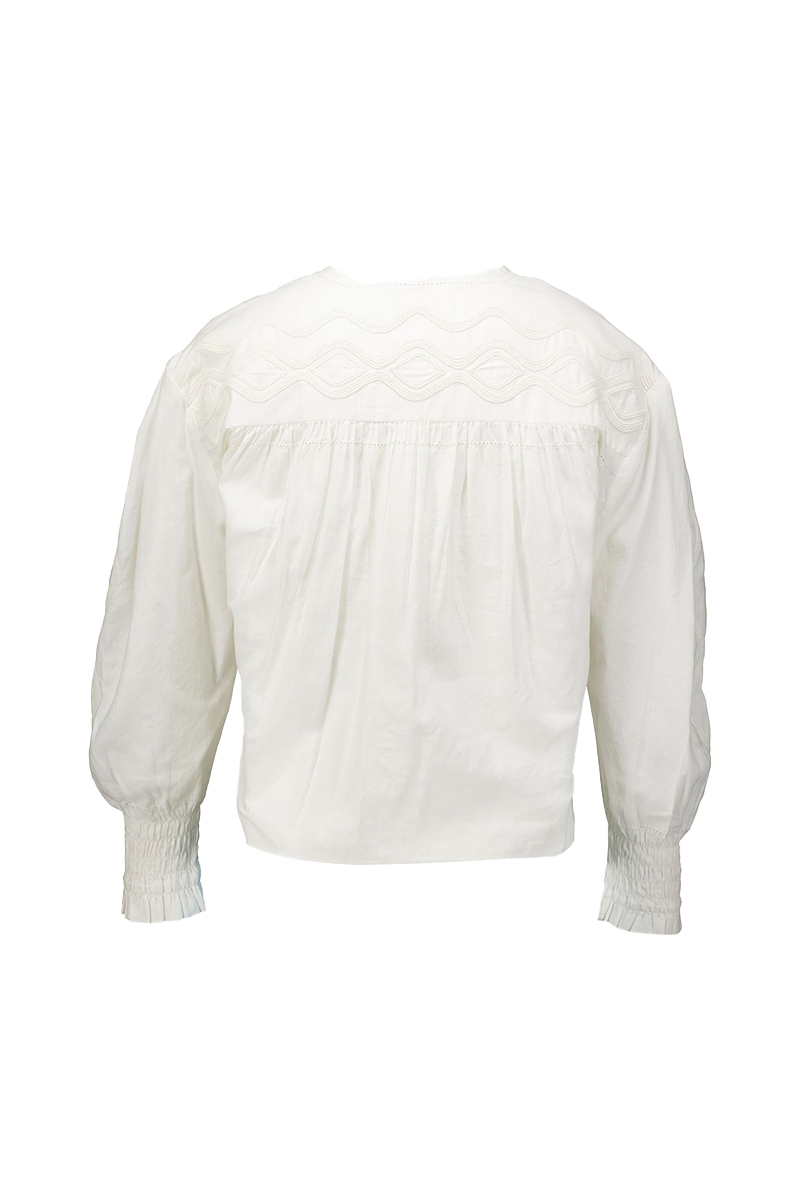 Dames blouse lange mouw ecru