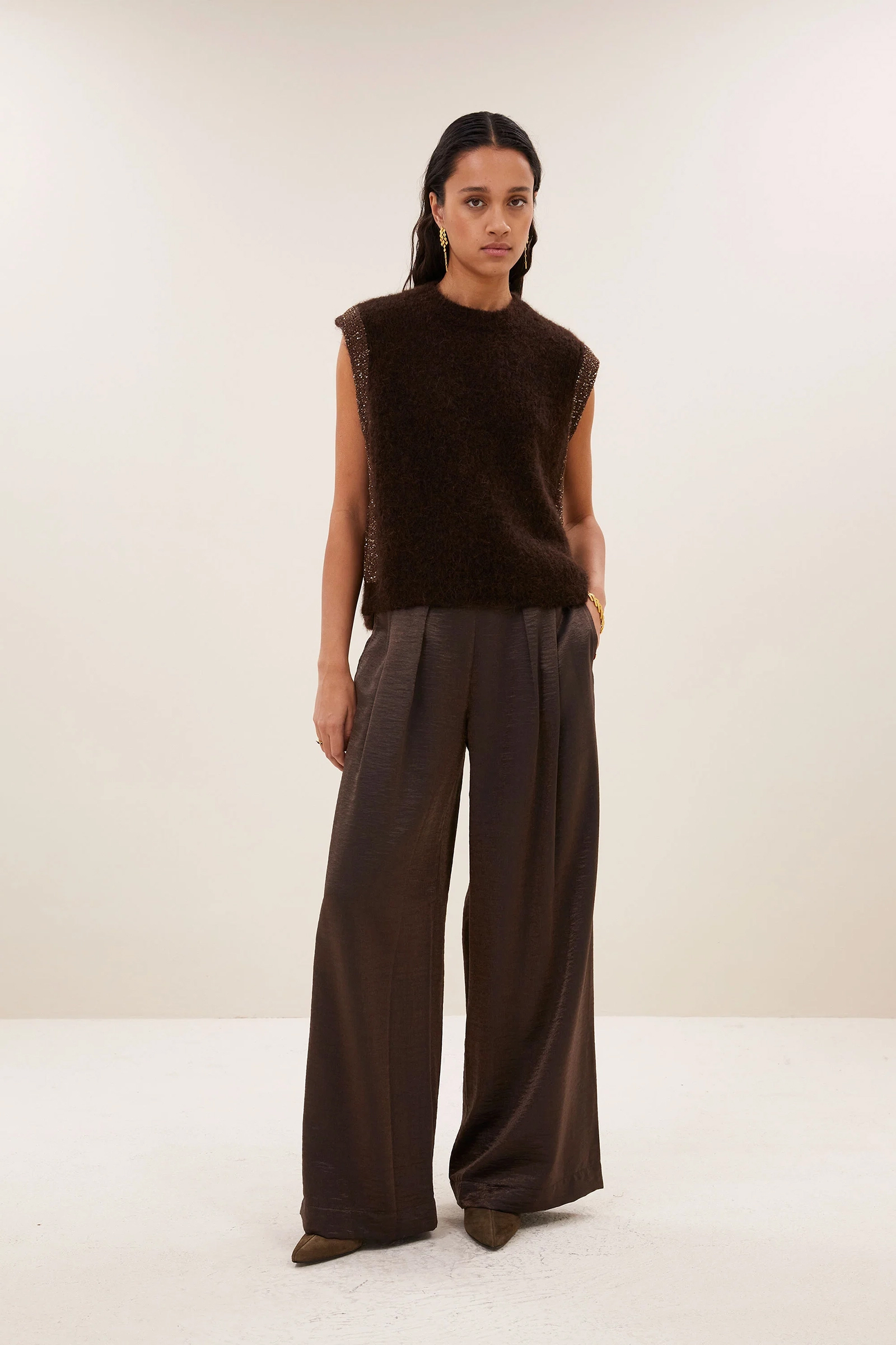 Dames broek bruin