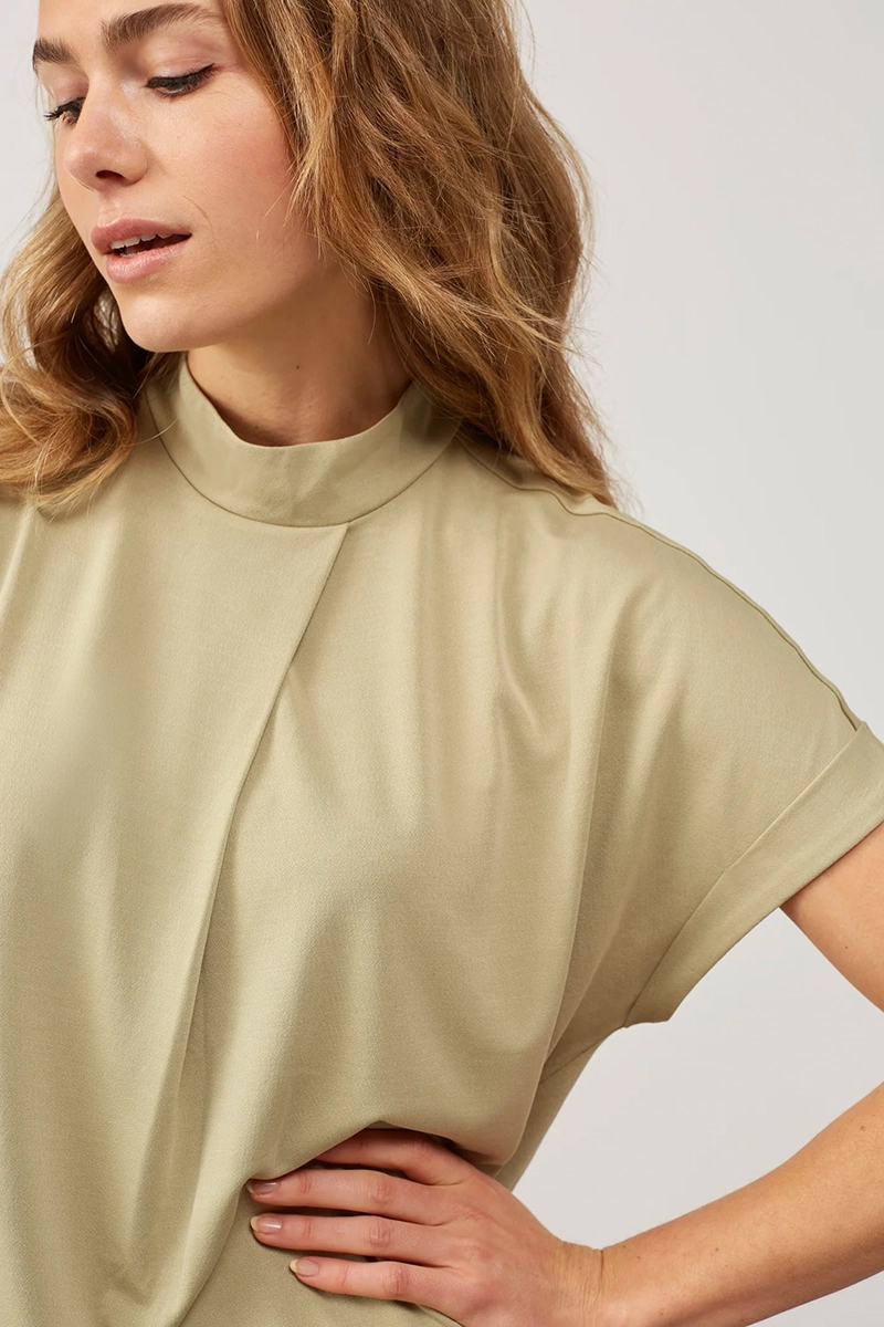 Yaya Top with pleat Groen-3 2