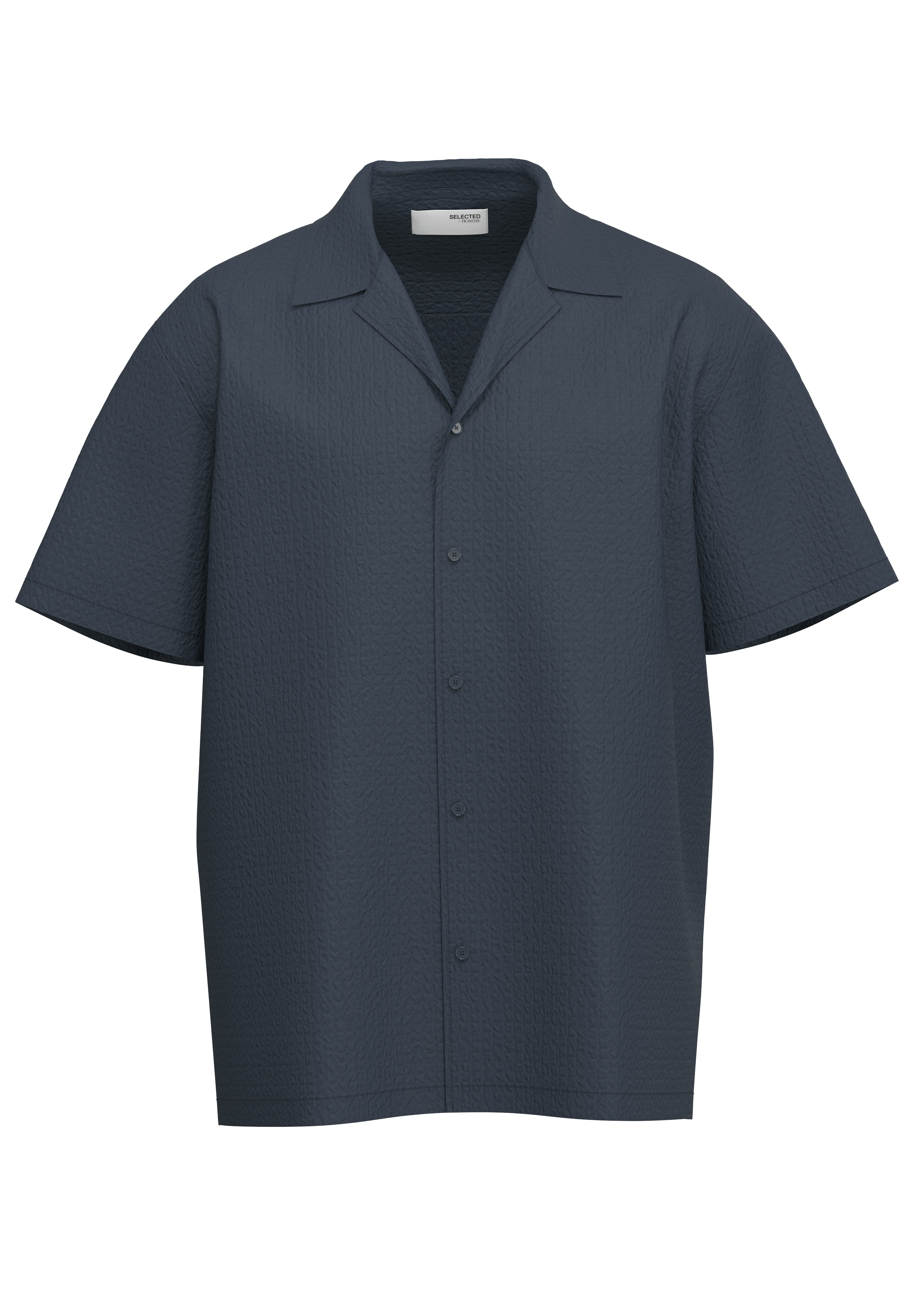 Selected SLHRELAXED-ACE SEERSUCKER SS SHIRT 186839-Sky Captain 1