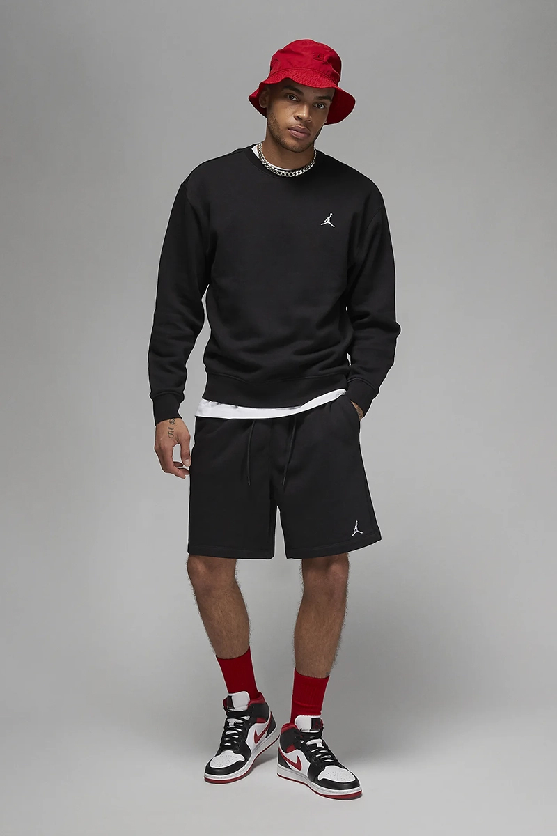 Nike Jordan Essentials Men's Fleece Crew Zwart-Wit 2