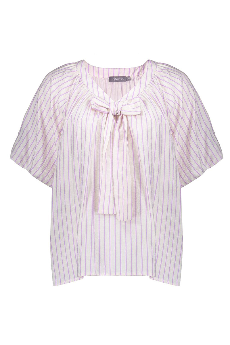 Dames blouse korte mouw grijs