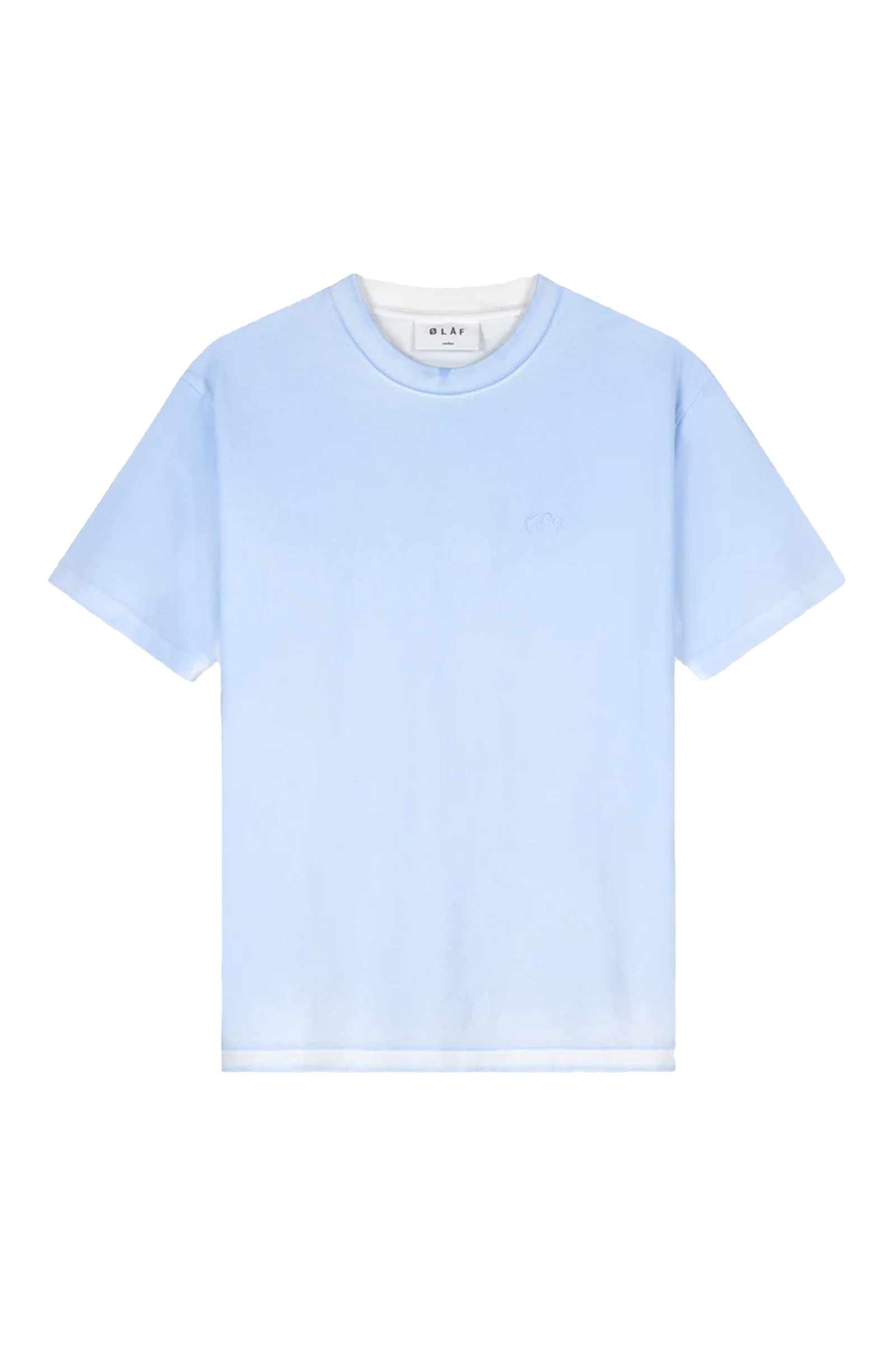 Olaf Hussein PIGMENT SPRAY TEE Blauw 1