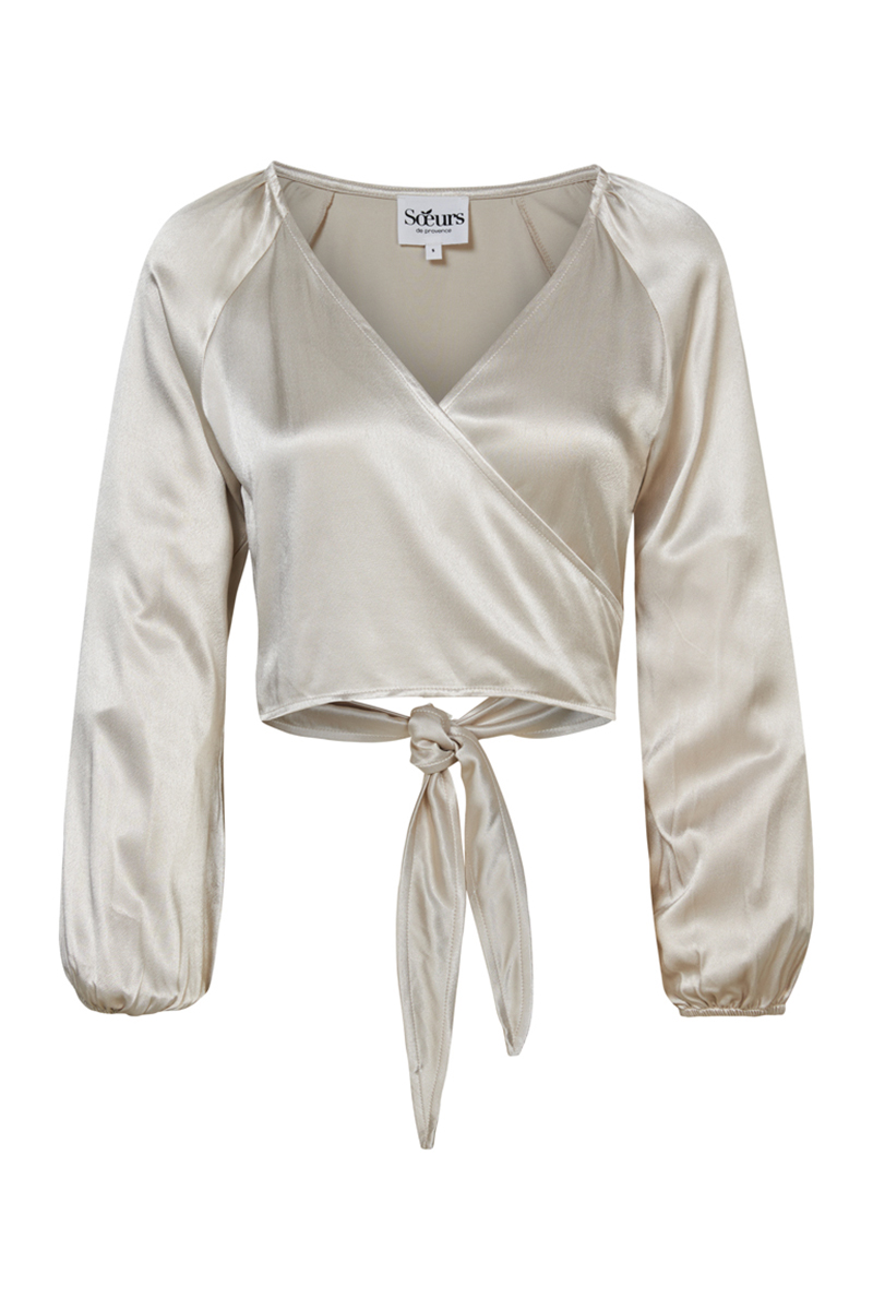 Dames blouse lange mouw bruin