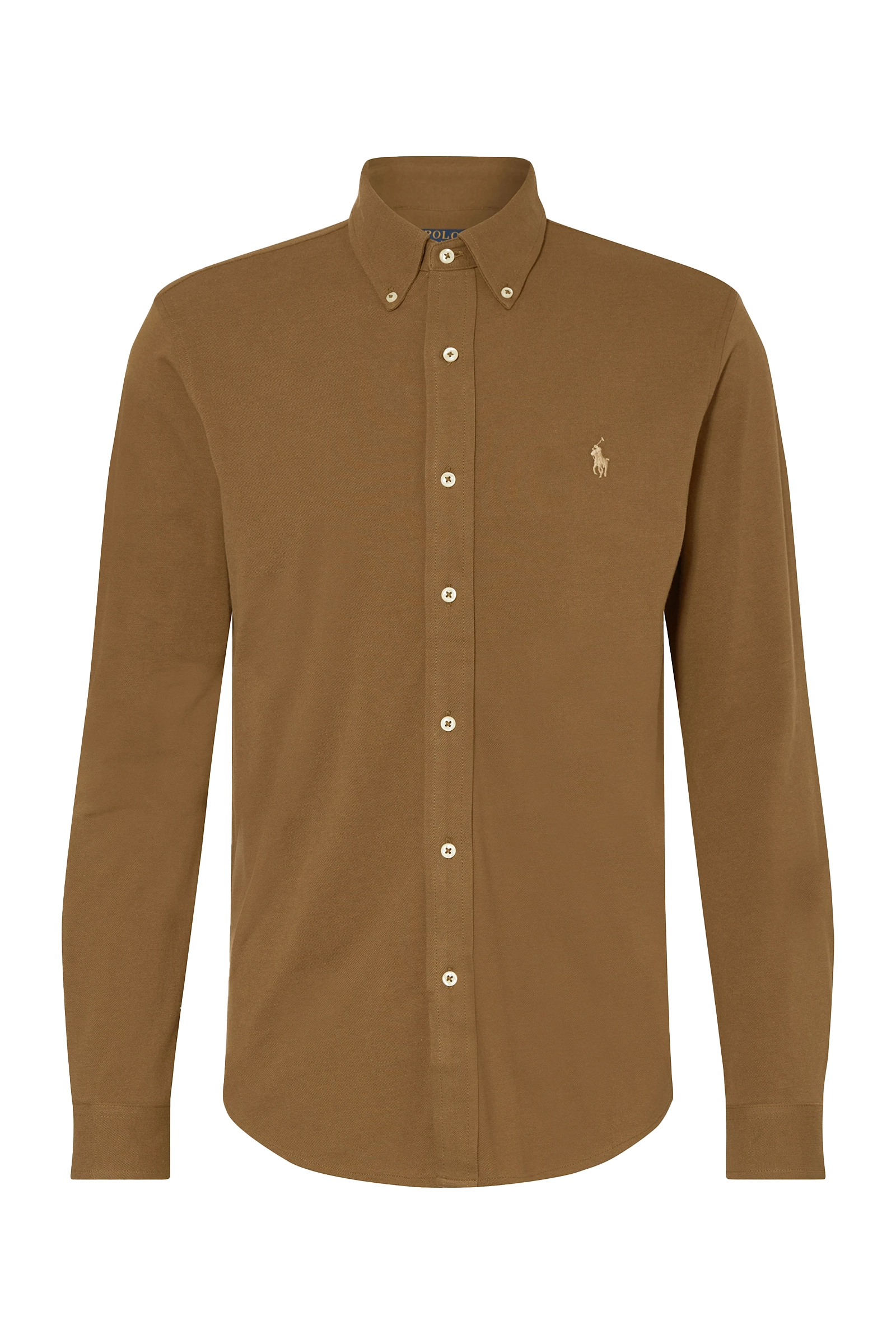 Heren overhemd lm casual bruin