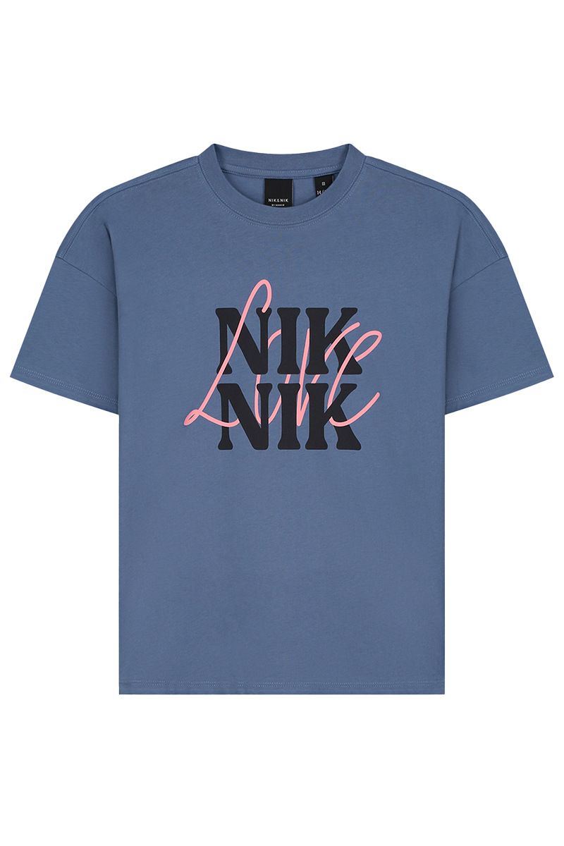 Nik & Nik Love T-Shirt Blauw-2 1