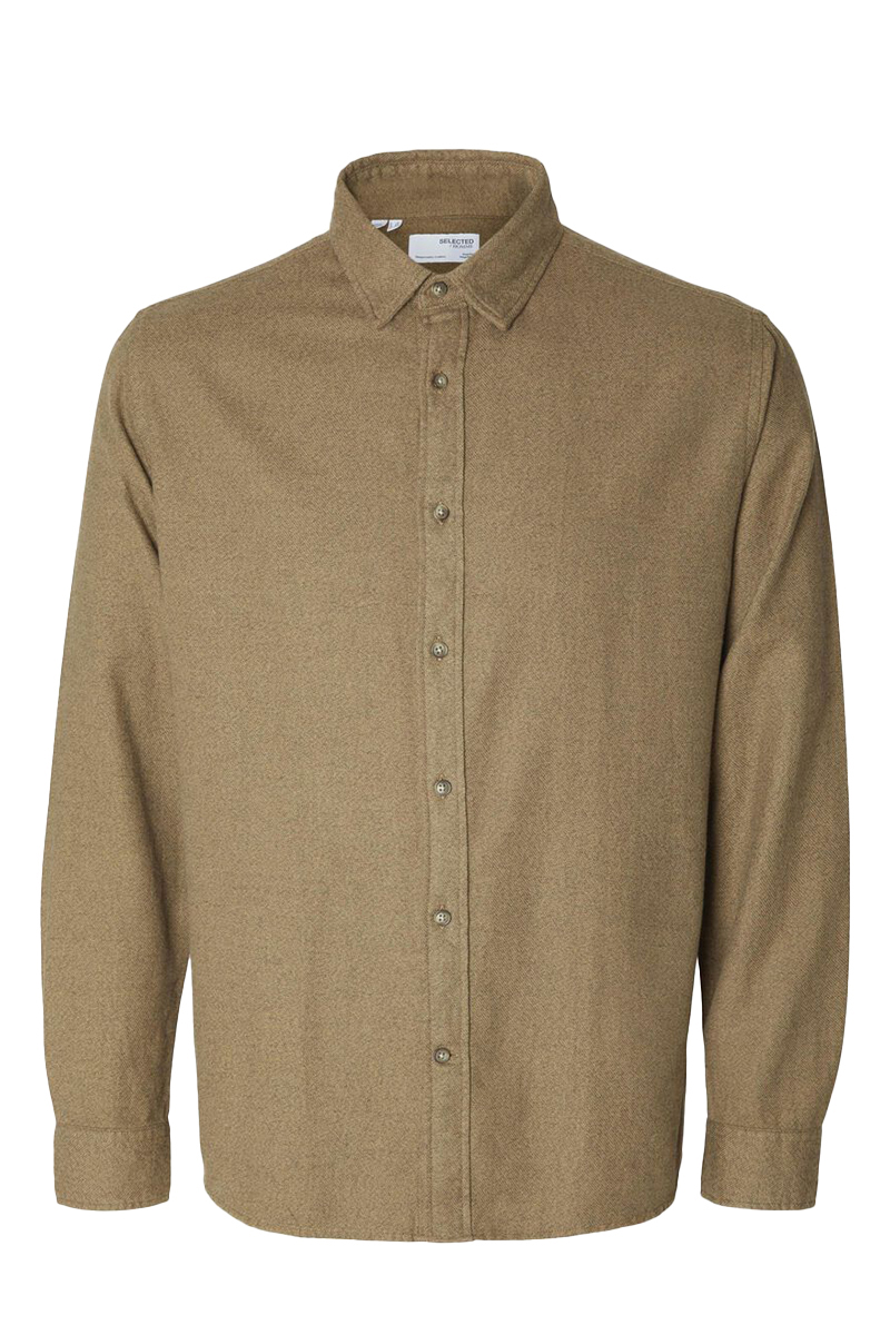 Selected SLHREGOWEN-TWIST SHIRT LS W 179051-Dark Earth 1