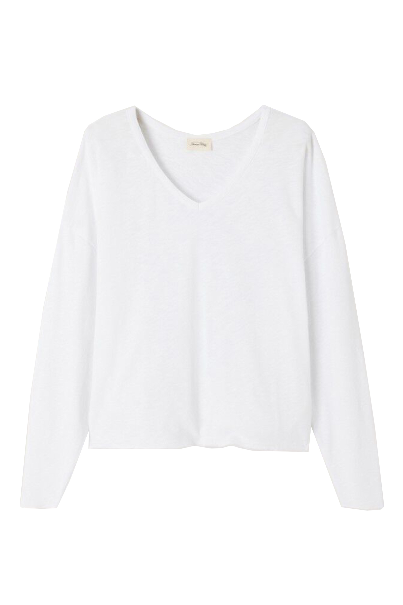 Dames t-shirt lange mouw wit
