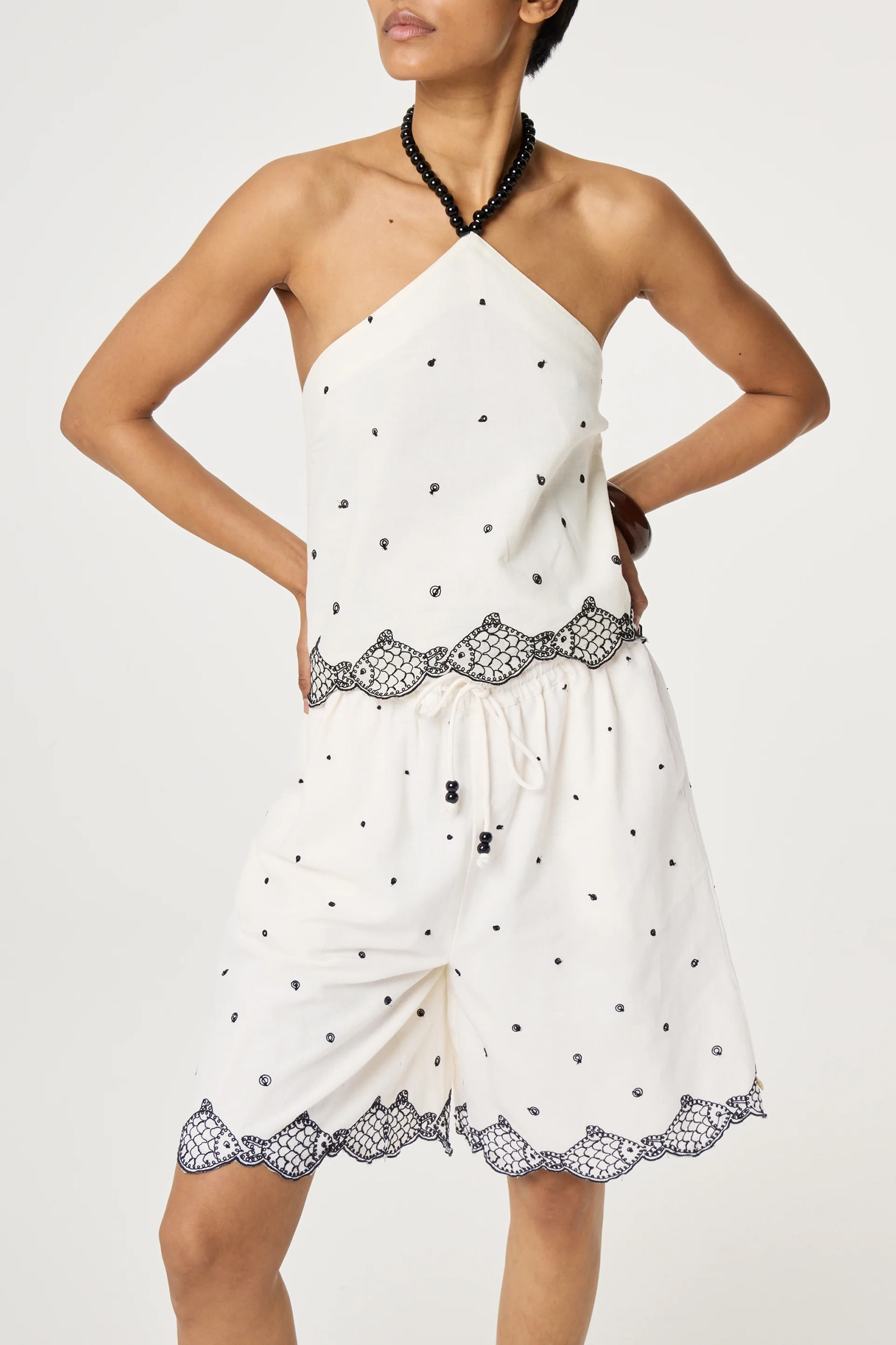 Dames short ecru