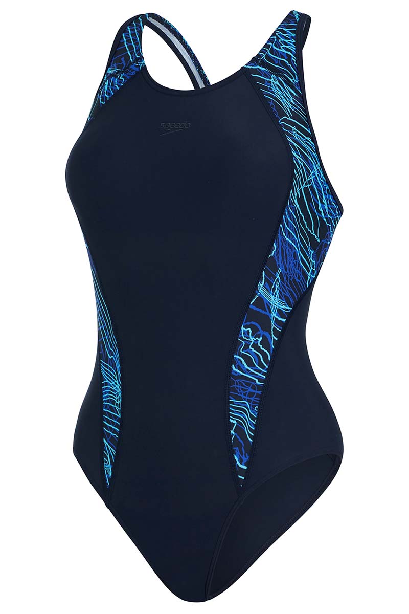 Voorkeur emotioneel dreigen Speedo Bad/beach dames badpak sport Blauw-1 Voorwinden