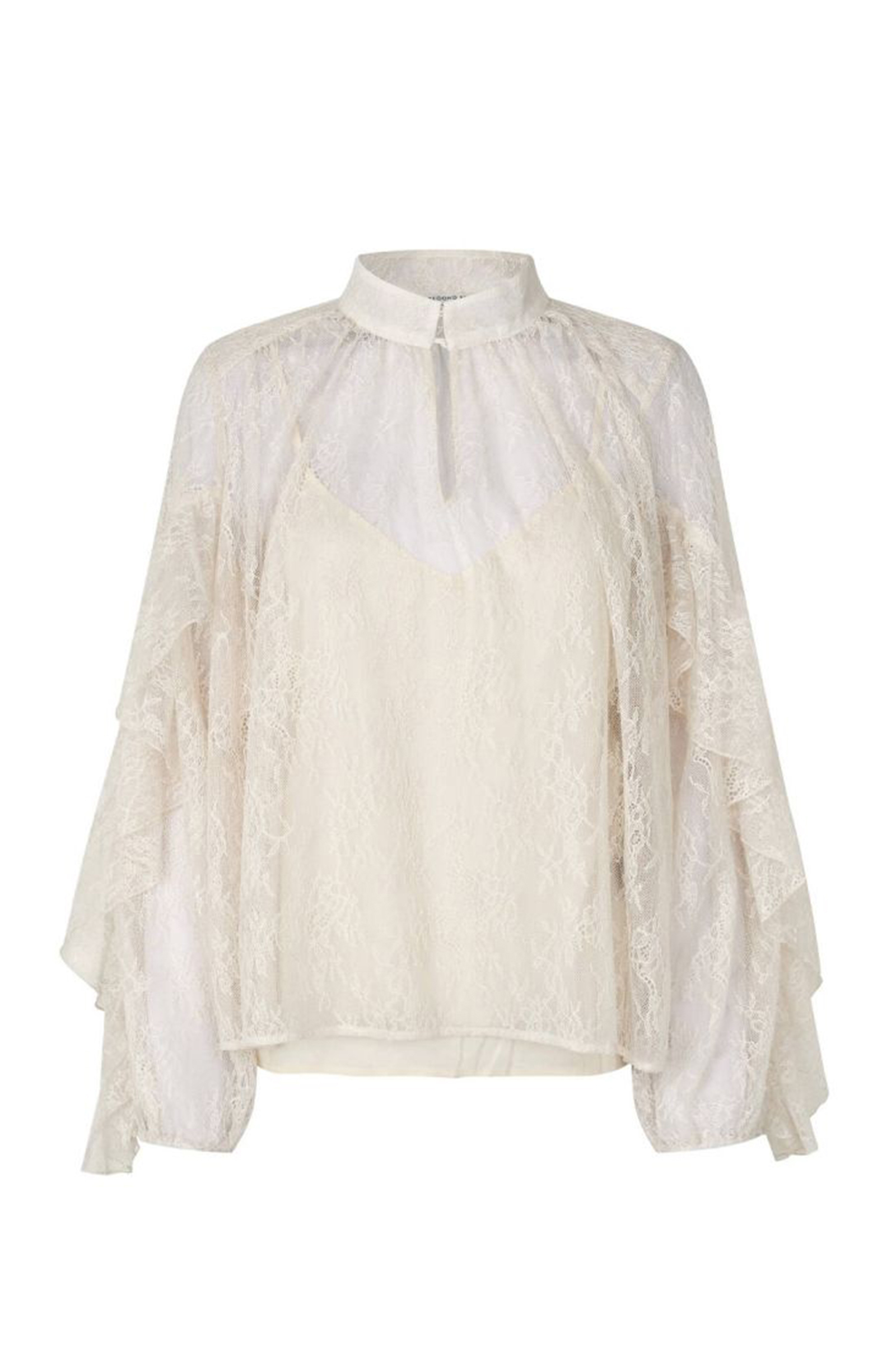 Dames blouse lange mouw ecru