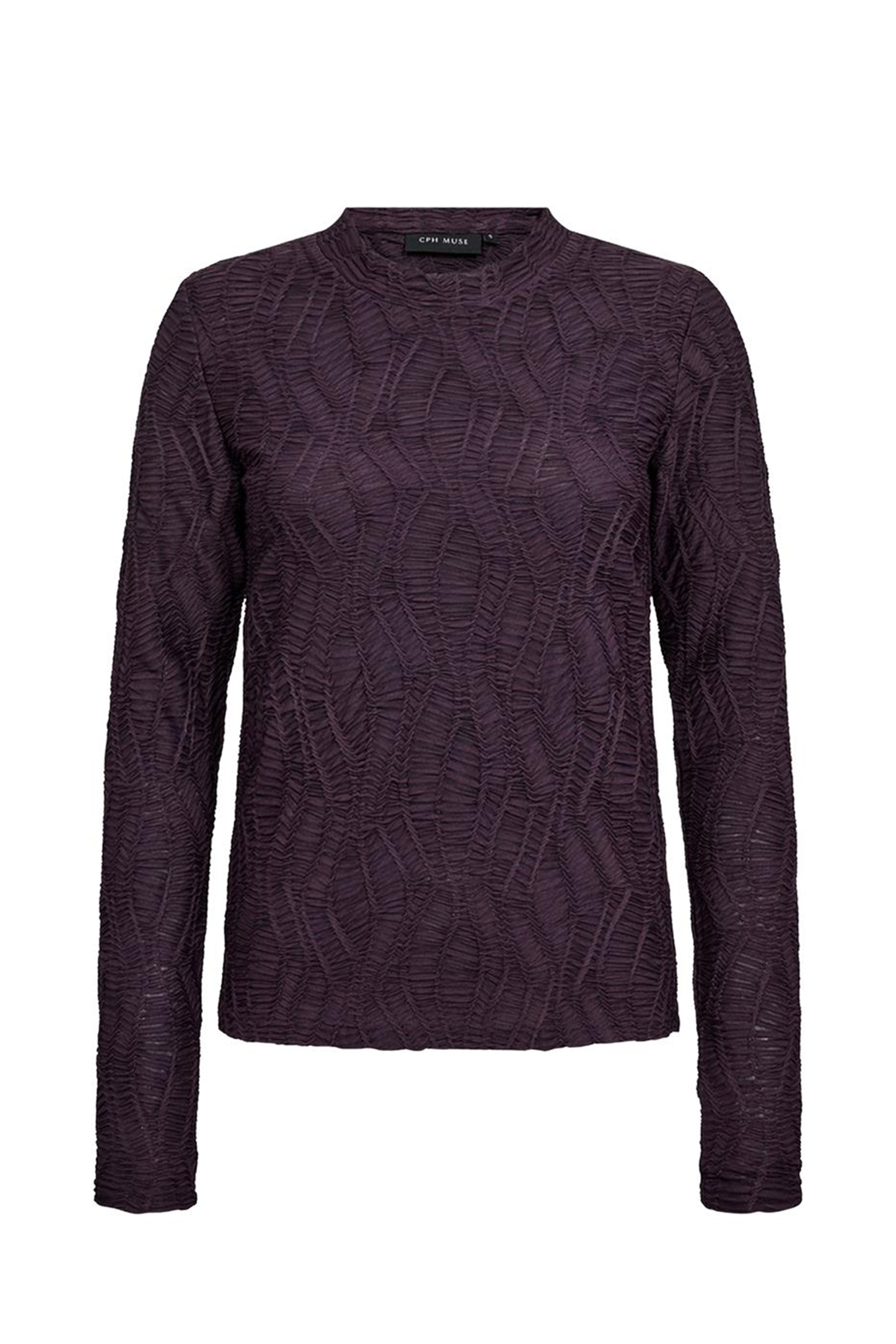Dames blouse lange mouw paars