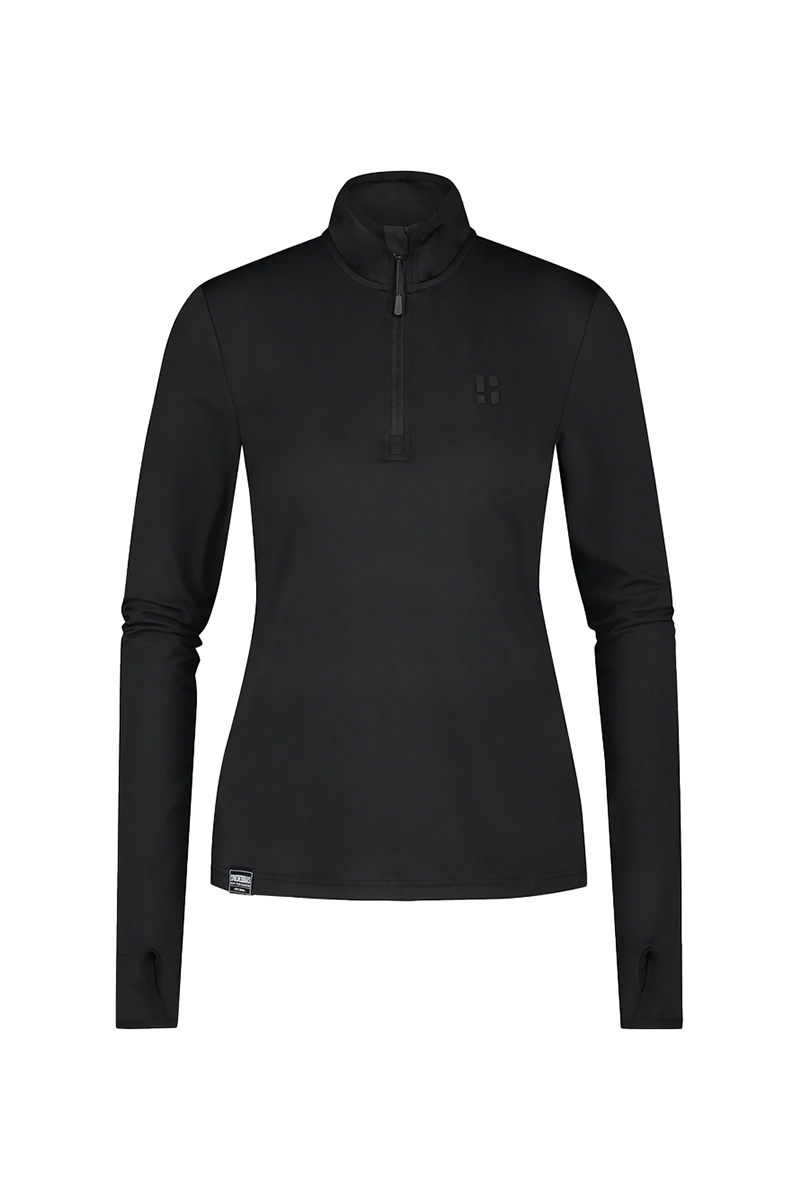 Wintersport dames pully+rits zwart