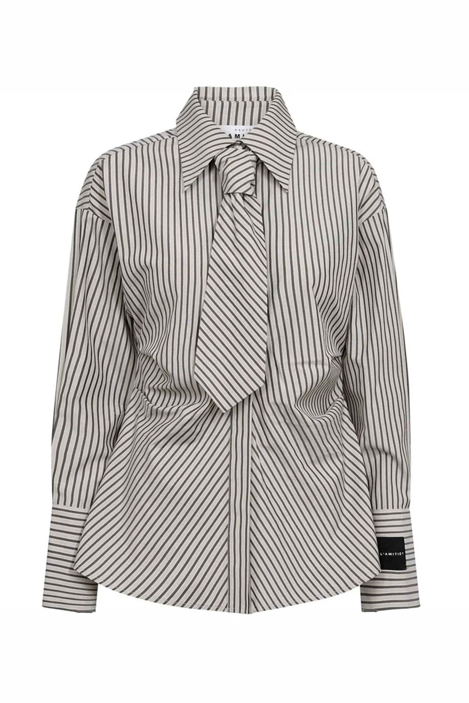 Dames blouse lange mouw bruin