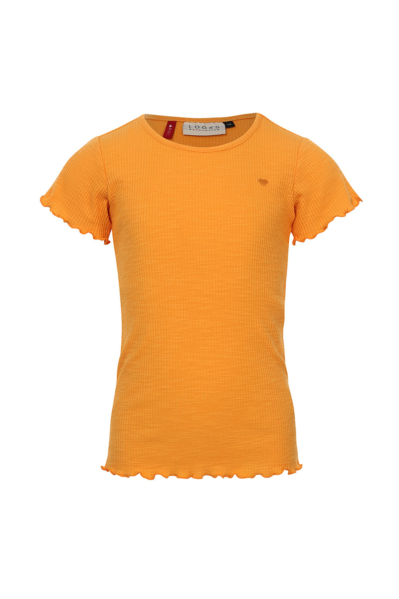 Meisjes t-shirt korte mouw oranje