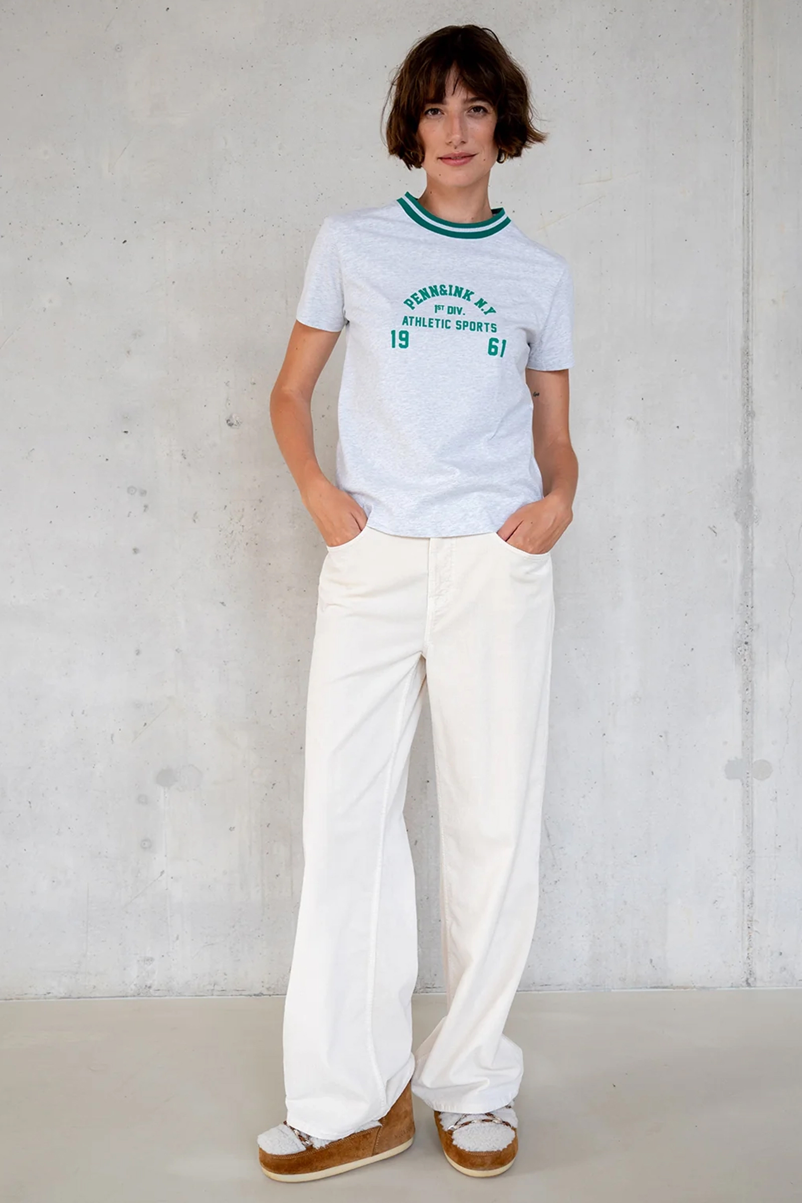 Dames t-shirt korte mouw grijs