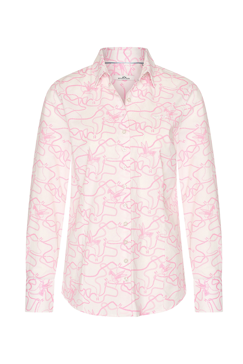 Dames blouse lange mouw rose