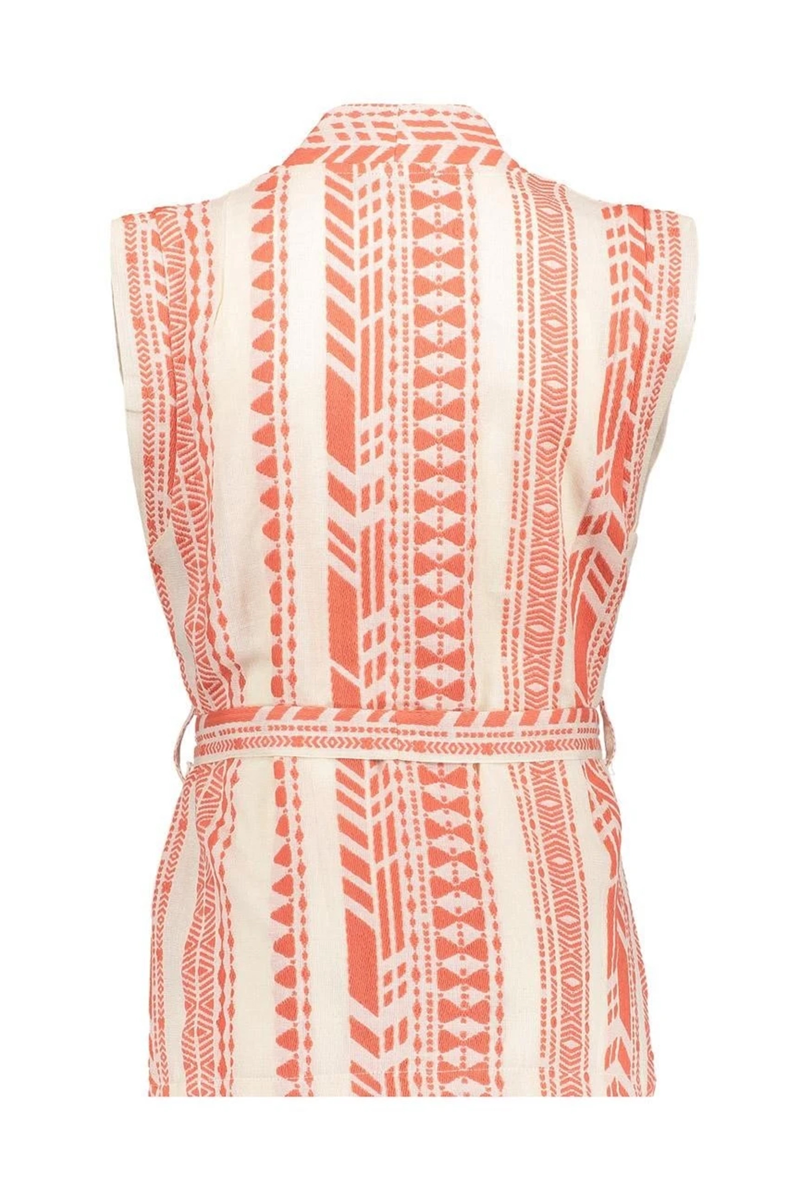 Geisha Gilet fancy woven Oranje-1 2