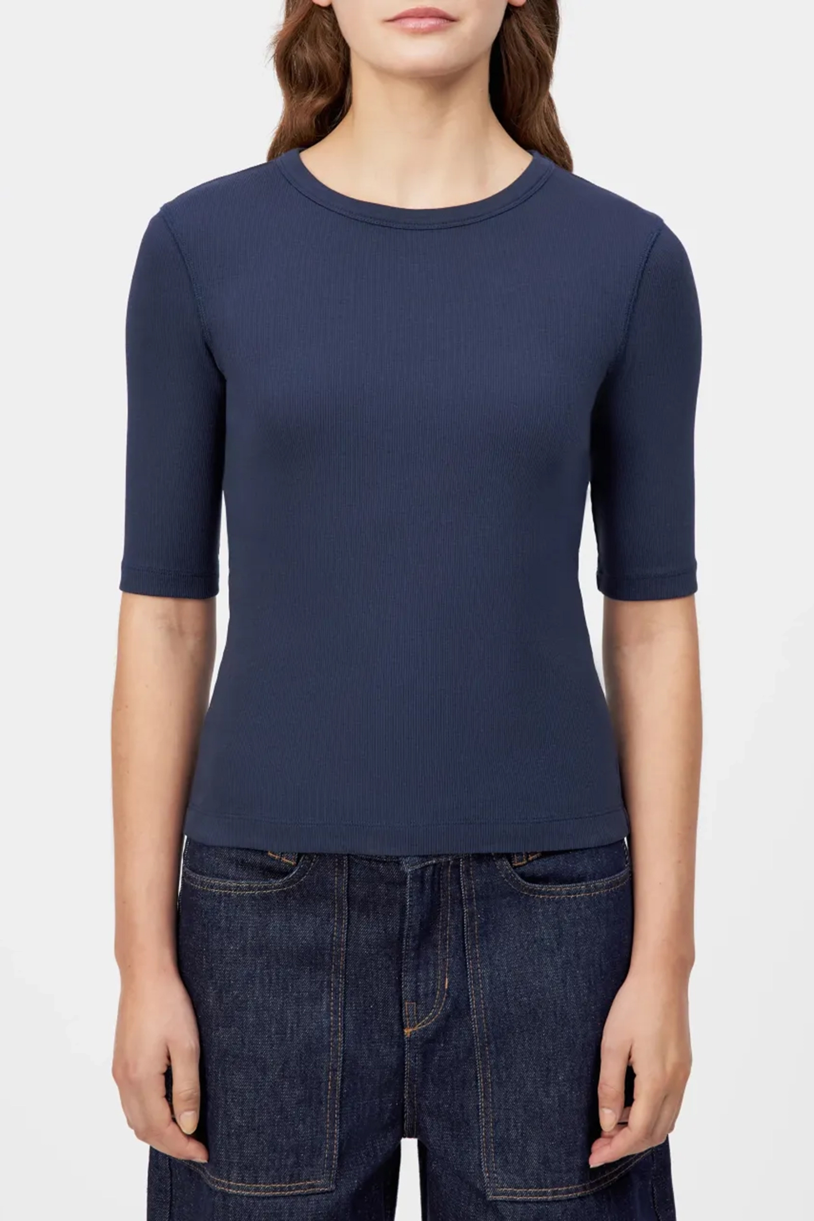 Dames t-shirt korte mouw blauw