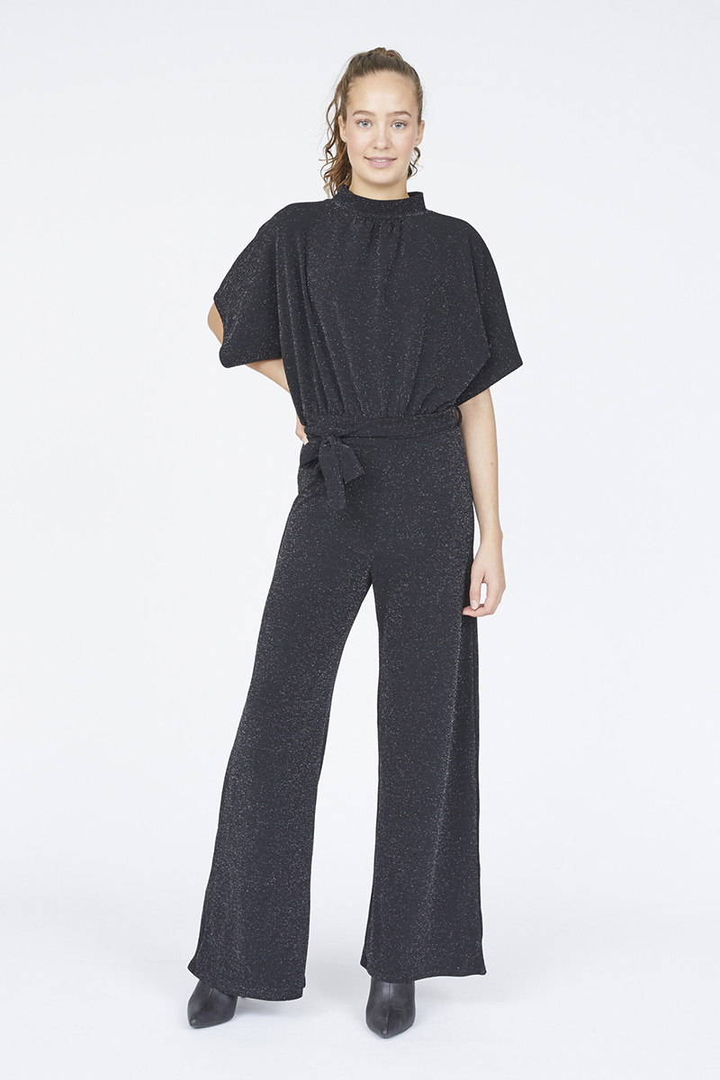 Dames jumpsuit/tuinbroek zwart