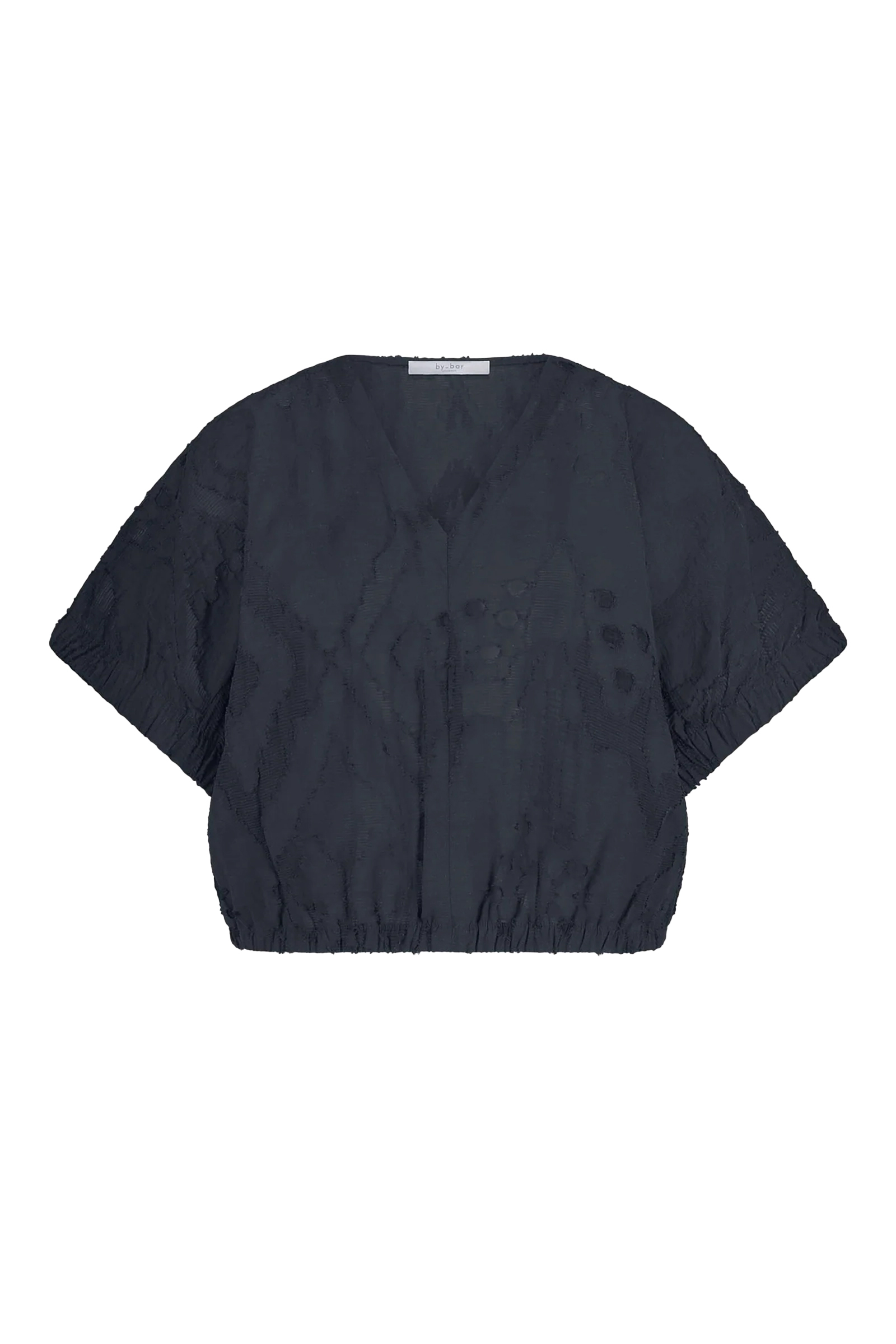 Dames blouse korte mouw blauw