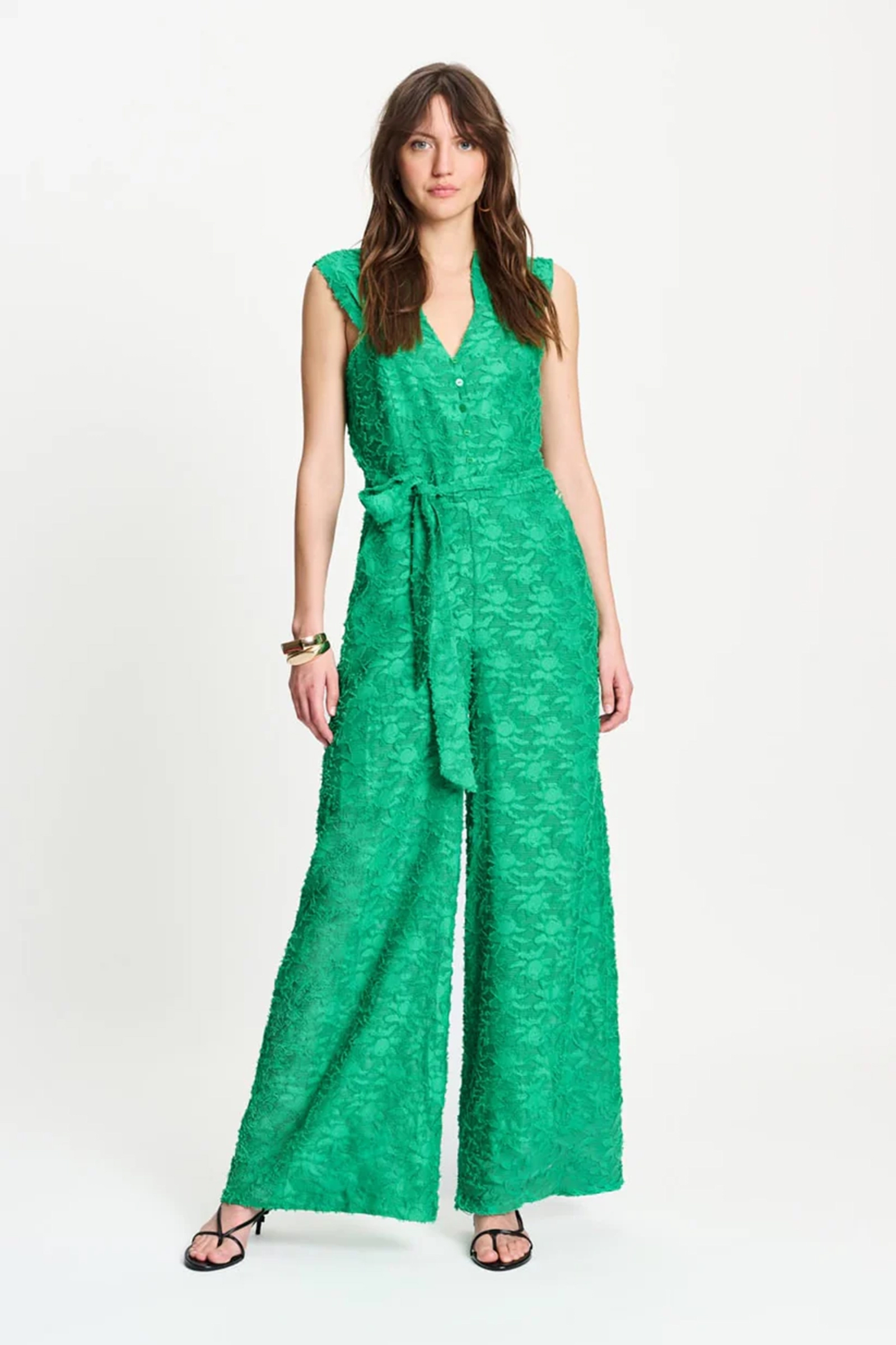 Dames jumpsuit/tuinbroek groen