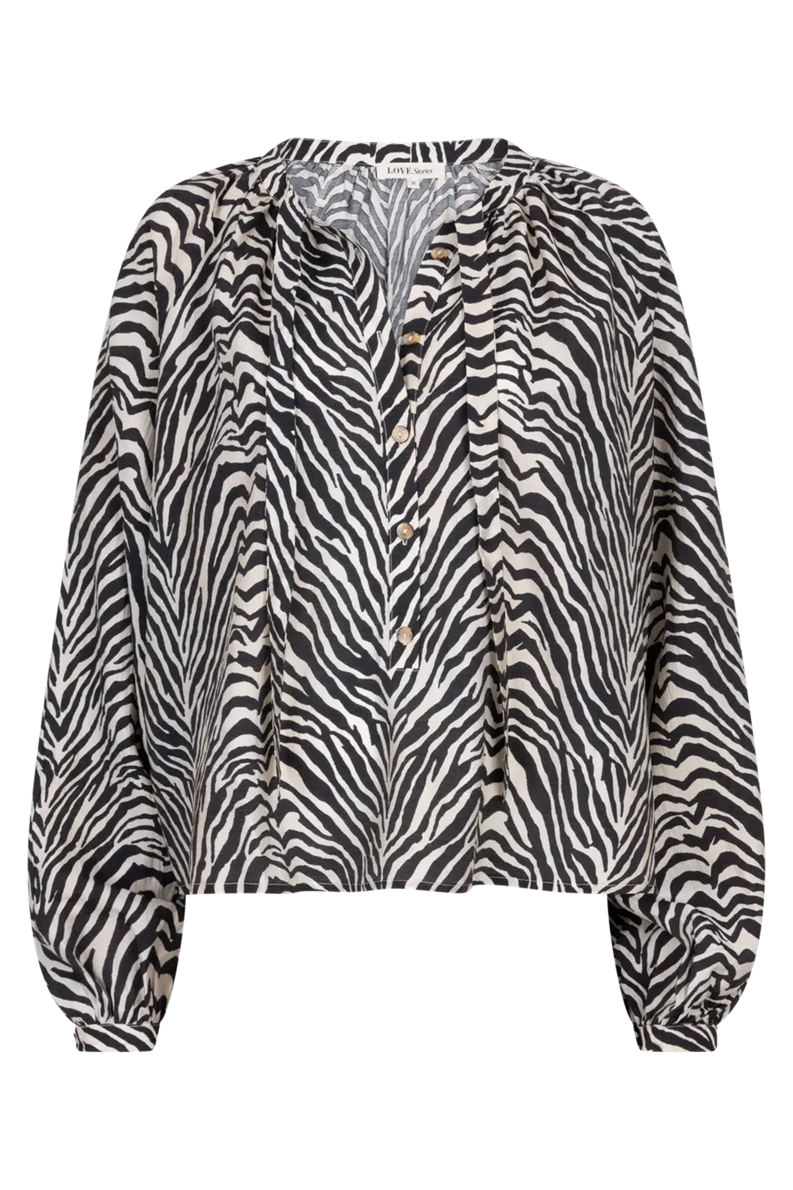 Dames blouse lange mouw zwart