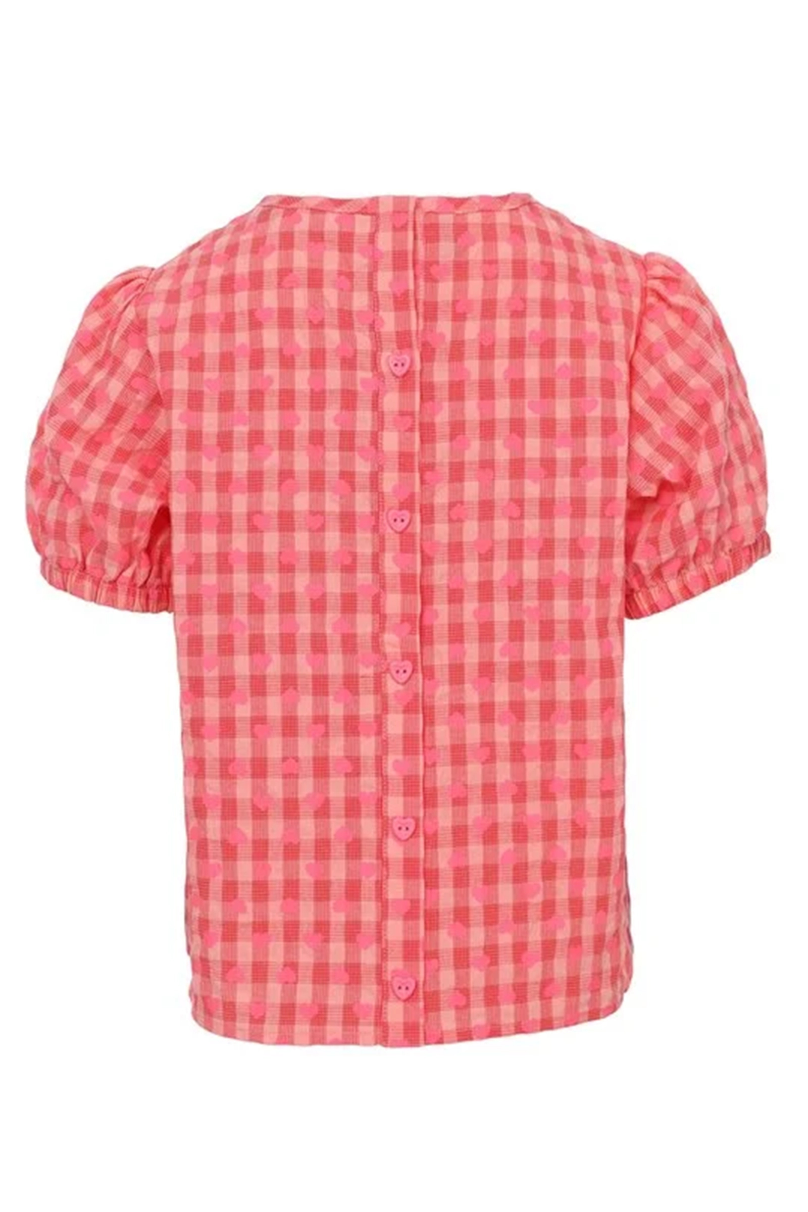 Meisjes blouse korte mouw rose