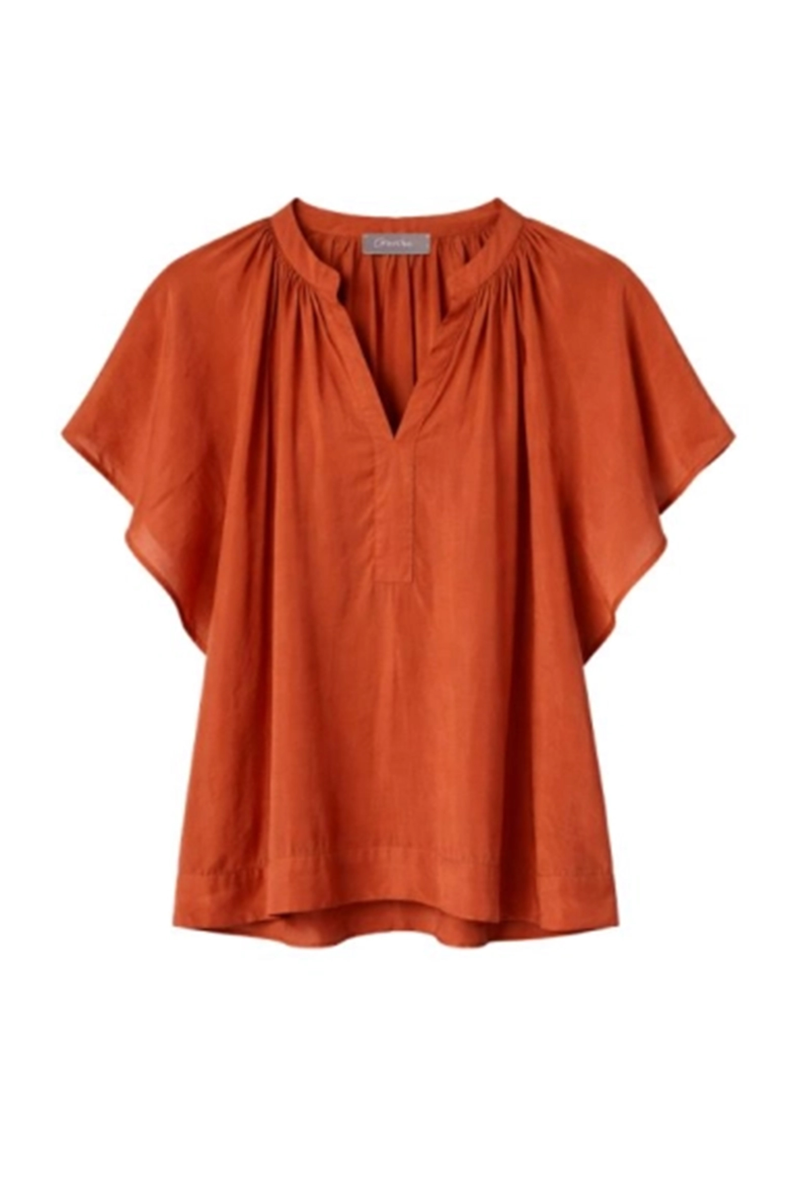 Dames t-shirt korte mouw bruin