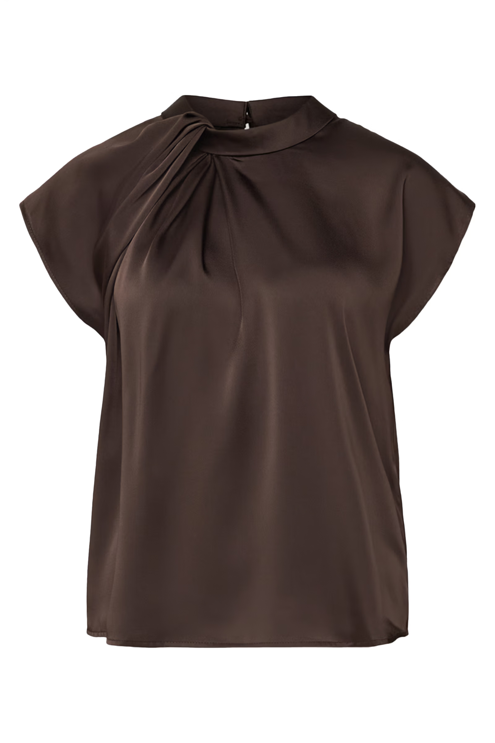 Dames blouse mouwloos bruin