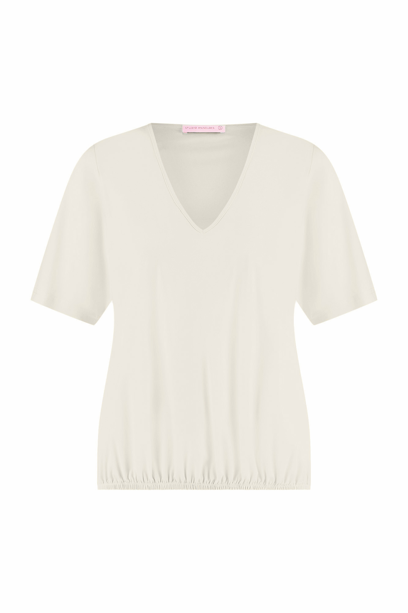 Dames t-shirt korte mouw ecru
