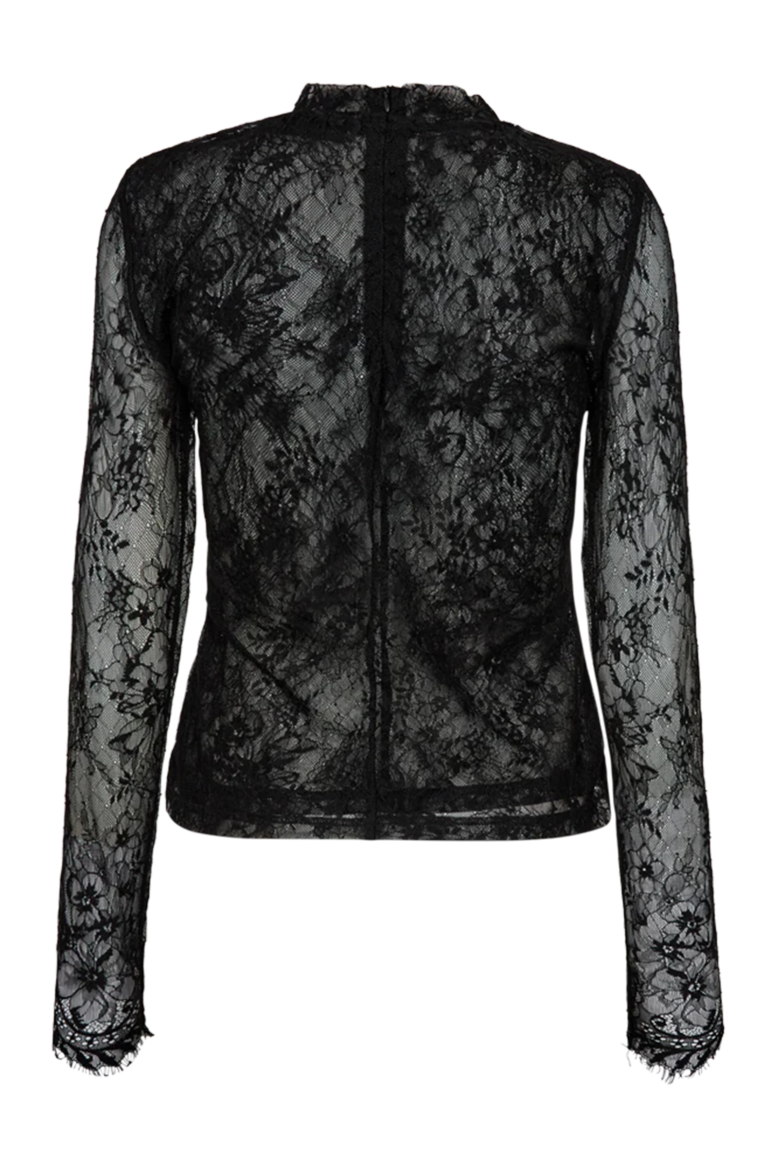 Dames blouse lange mouw zwart