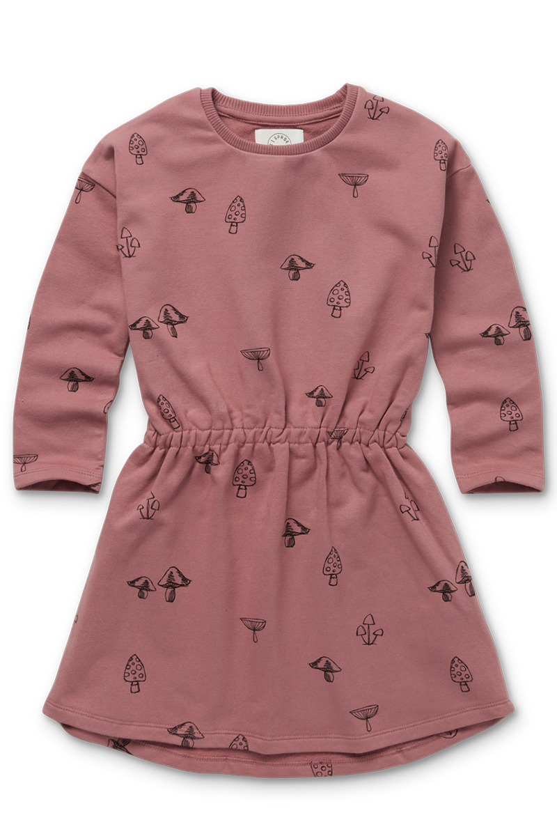 Sproet & Sprout skater dress mushrooms print Rose-1 1