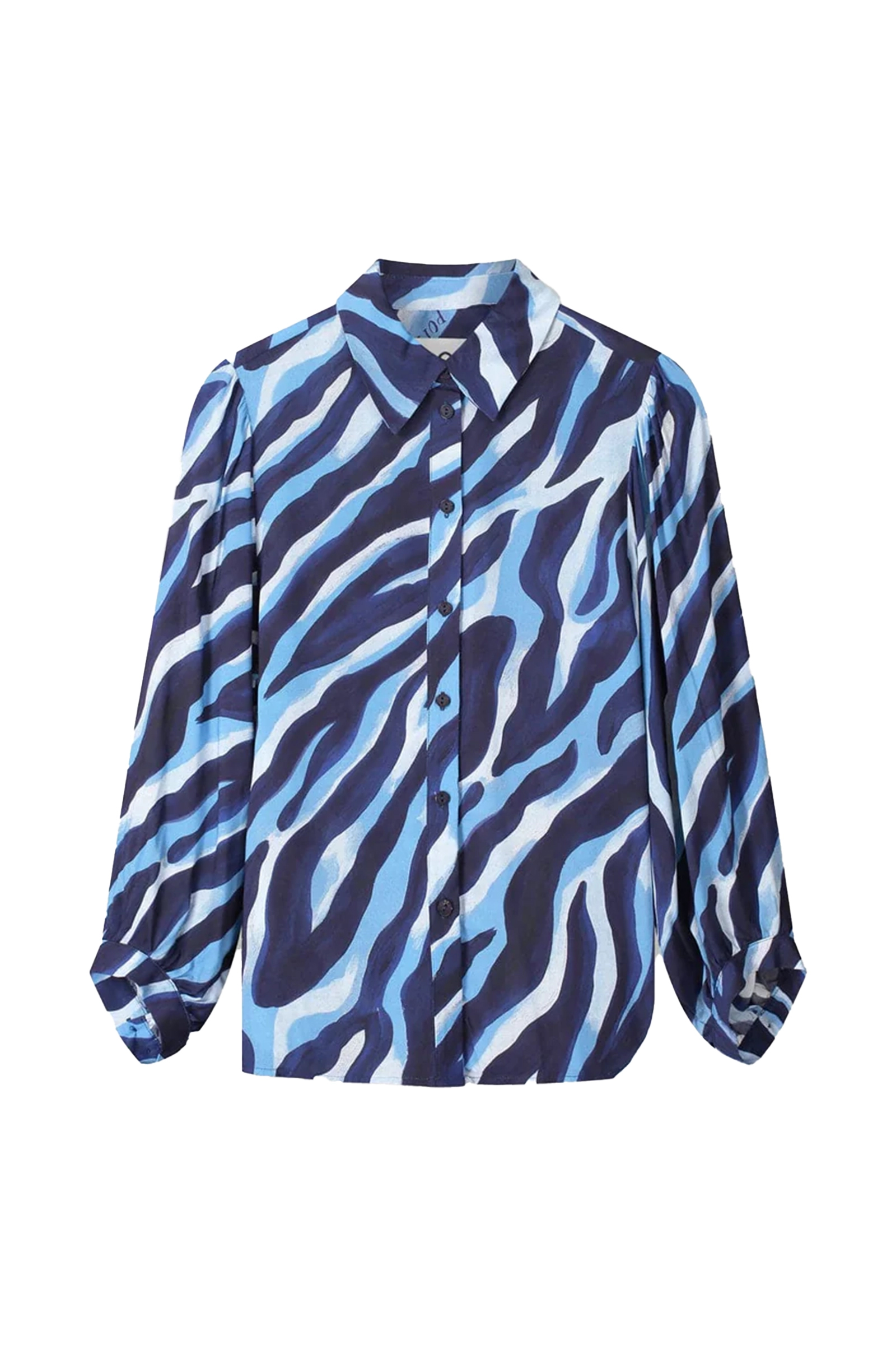 Dames blouse lange mouw blauw