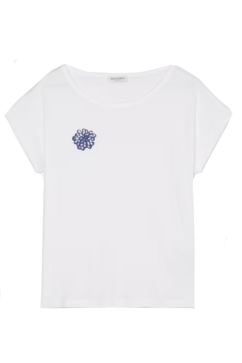 Marc O'Polo T-shirt, short sleeve, round neck, Wit-1 1