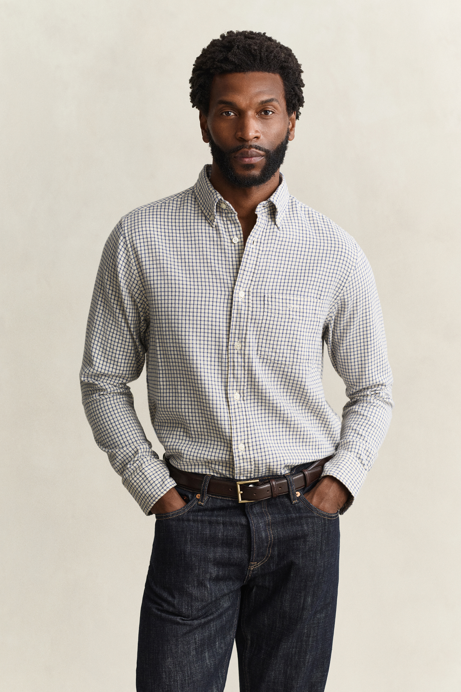 Heren overhemd lm casual blauw
