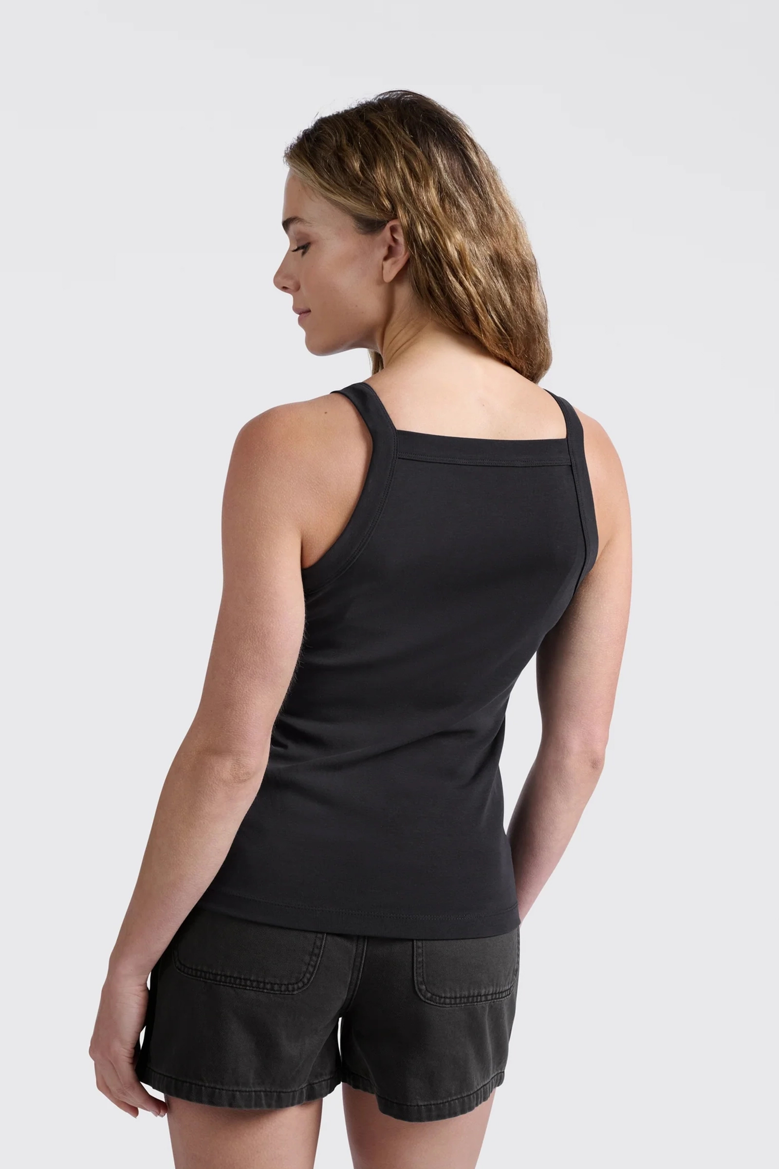 Yaya Sleeveless top with straight n WASHED BLACK 3