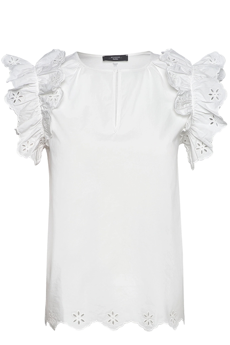 Dames blouse korte mouw ecru