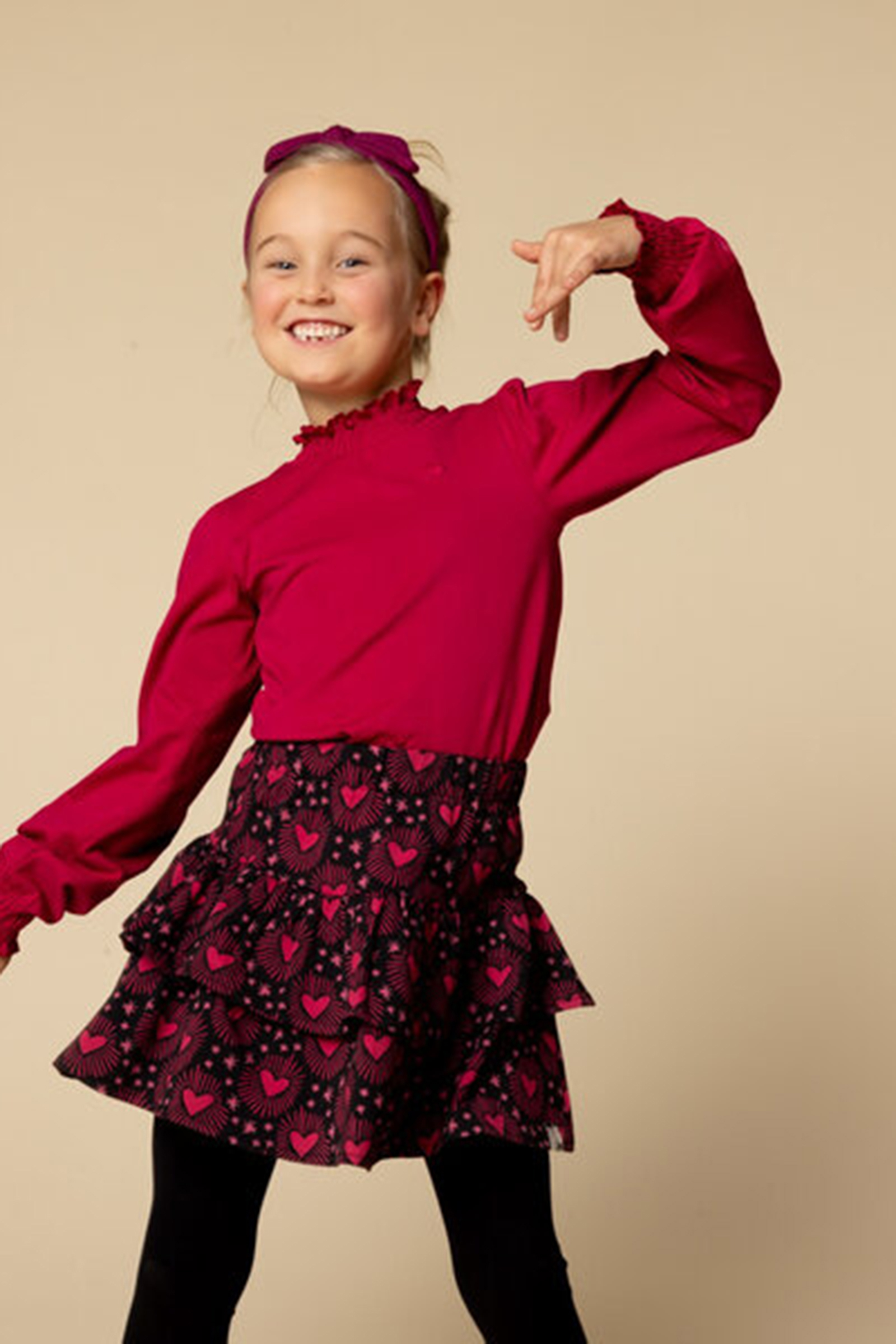 Meisjes t-shirt lange mouw rose