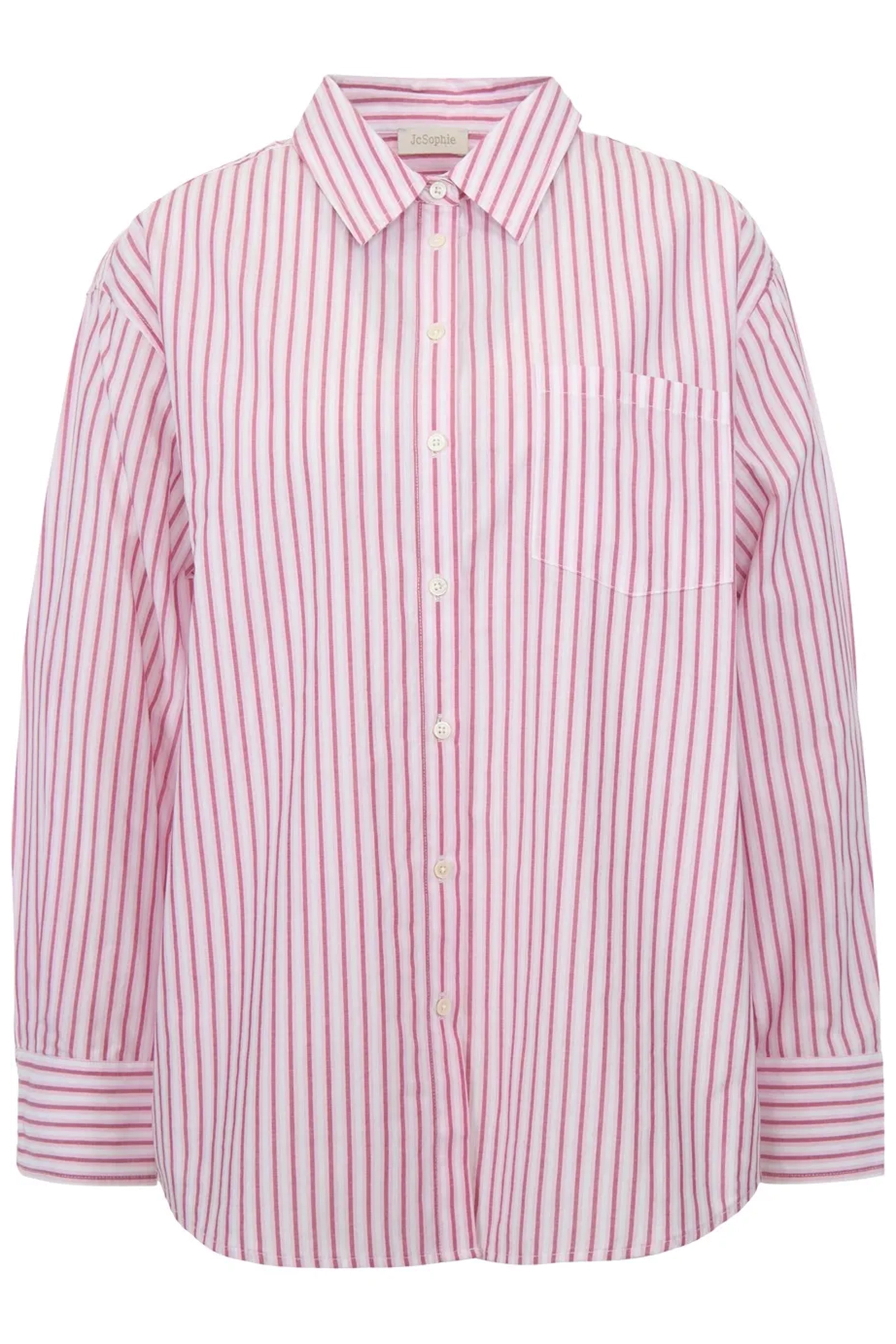 Dames blouse lange mouw rose