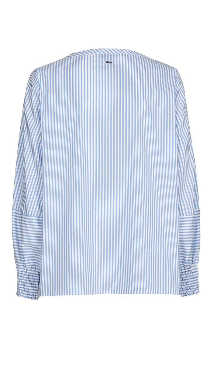 Dames blouse lange mouw blauw