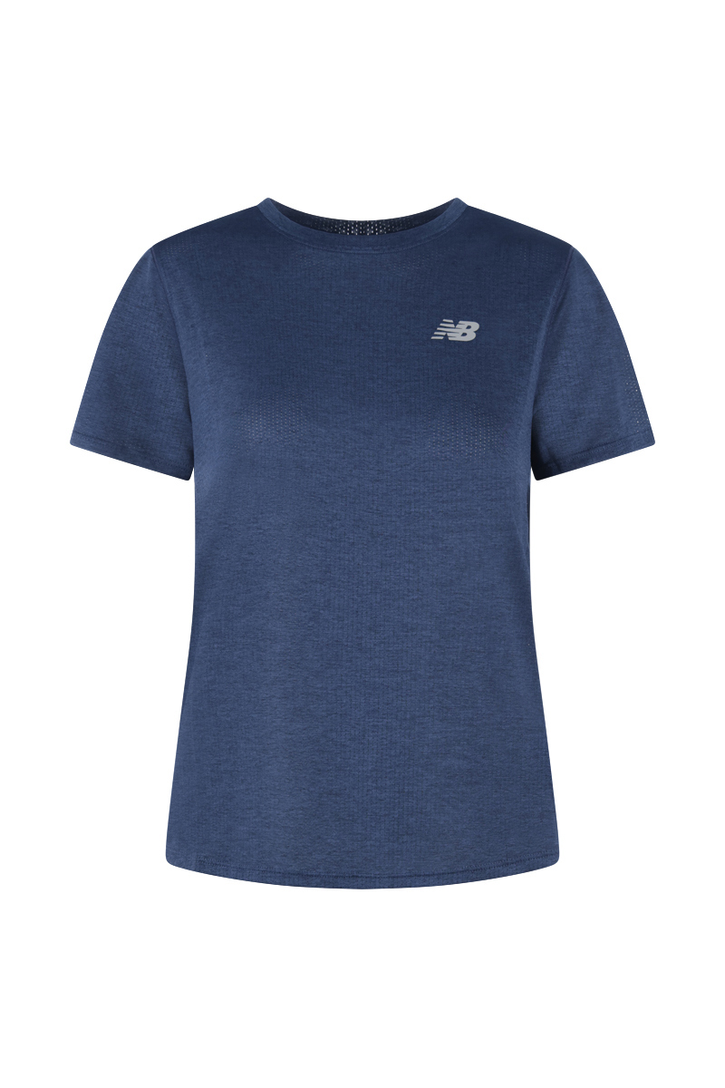 Running dames t-shirt km blauw