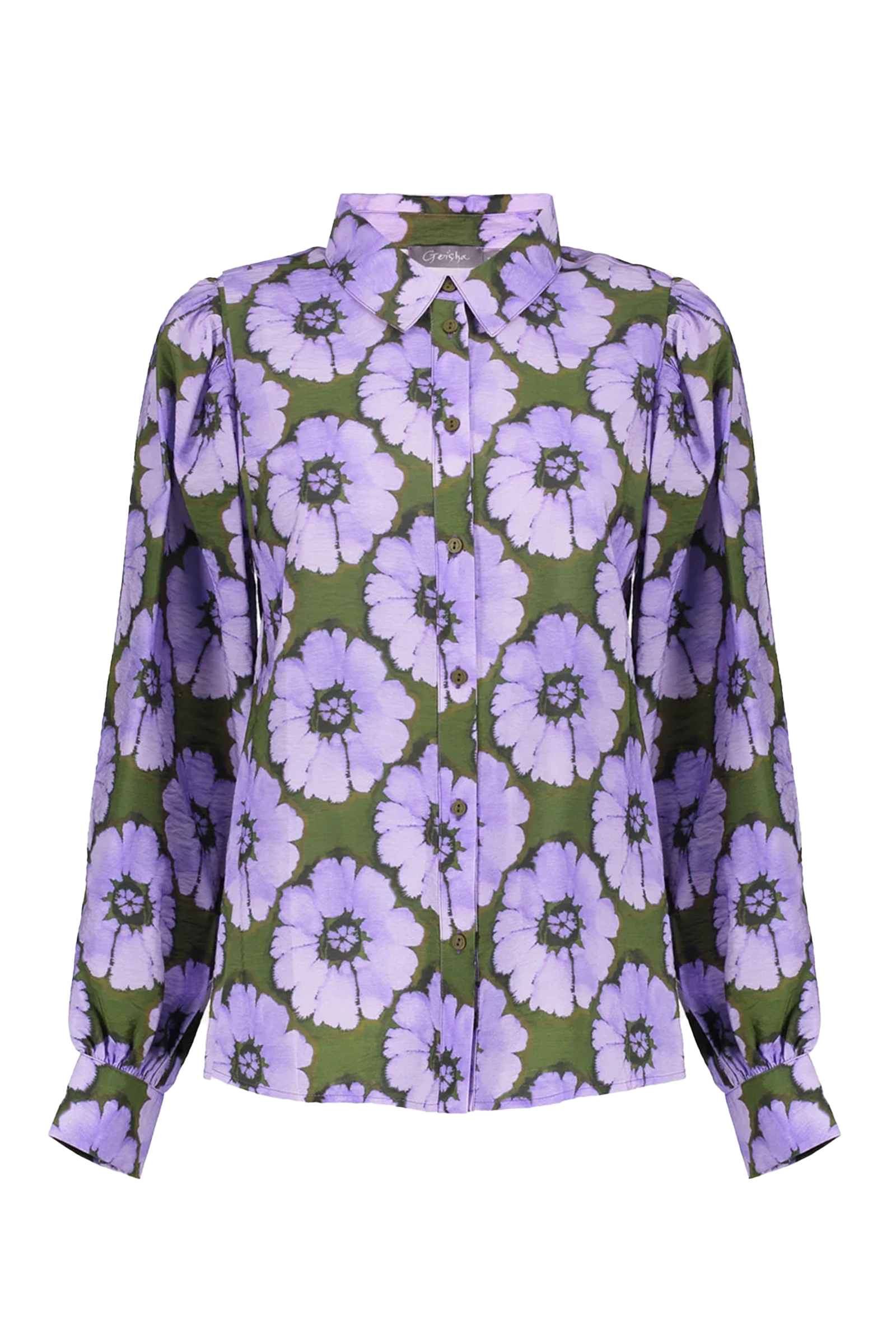Dames blouse lange mouw paars