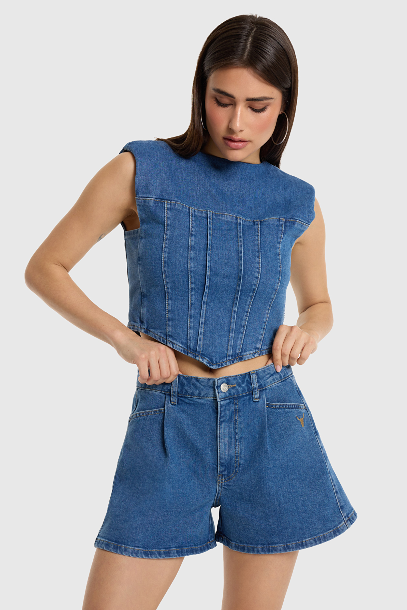 Dames short blauw