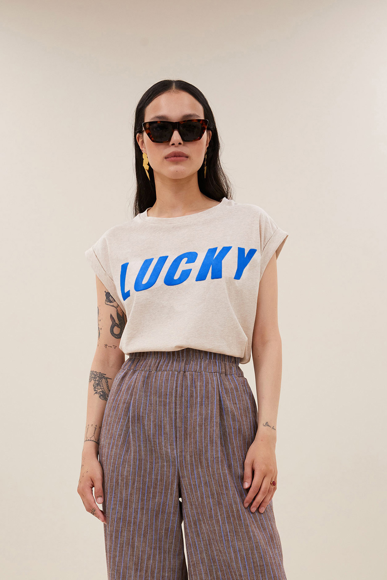 Dames t-shirt korte mouw ecru